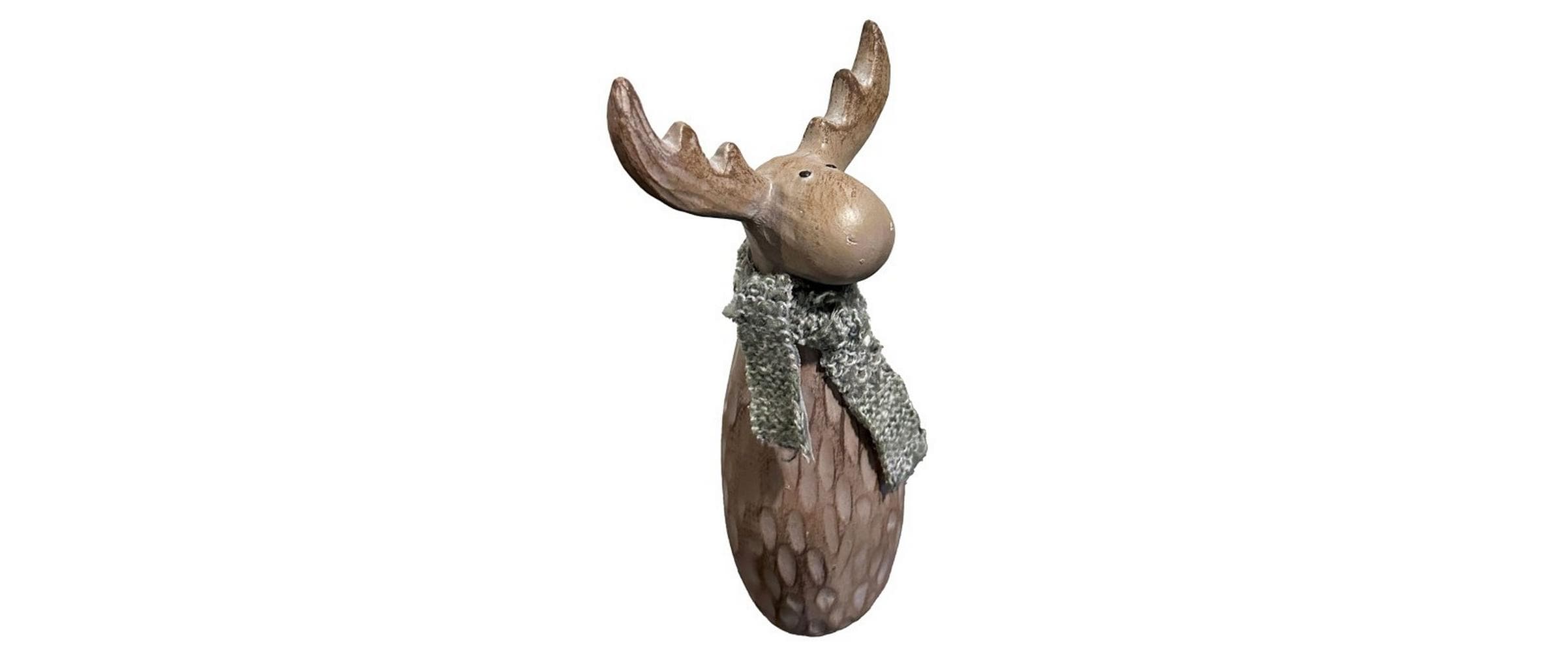 Dameco Weihnachtsfigur Elch mit Schal 19.5 cm, Braun