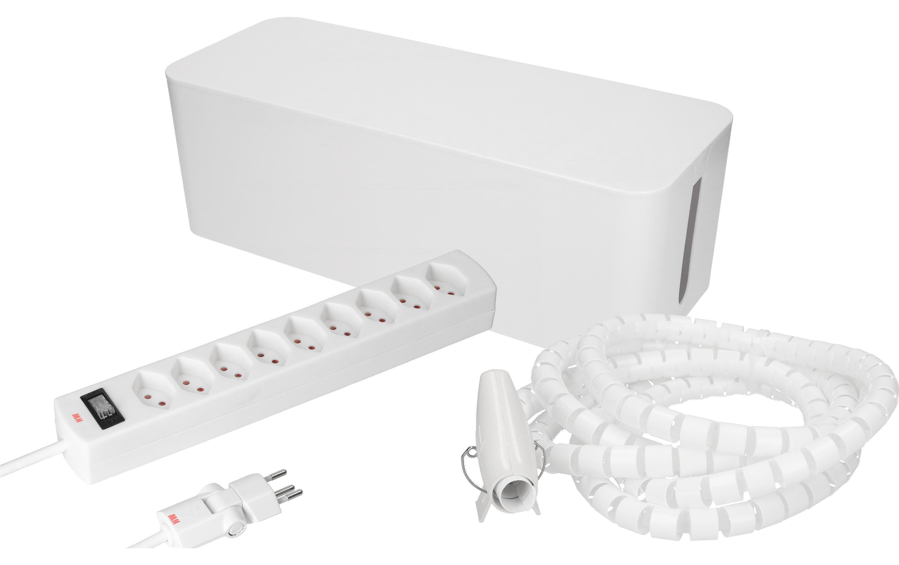 Max Hauri Kabelbox mit Steckerleiste 9x T13 Weiss Max Hauri Kabelbox mit Steckerleiste 9x T13 Weiss