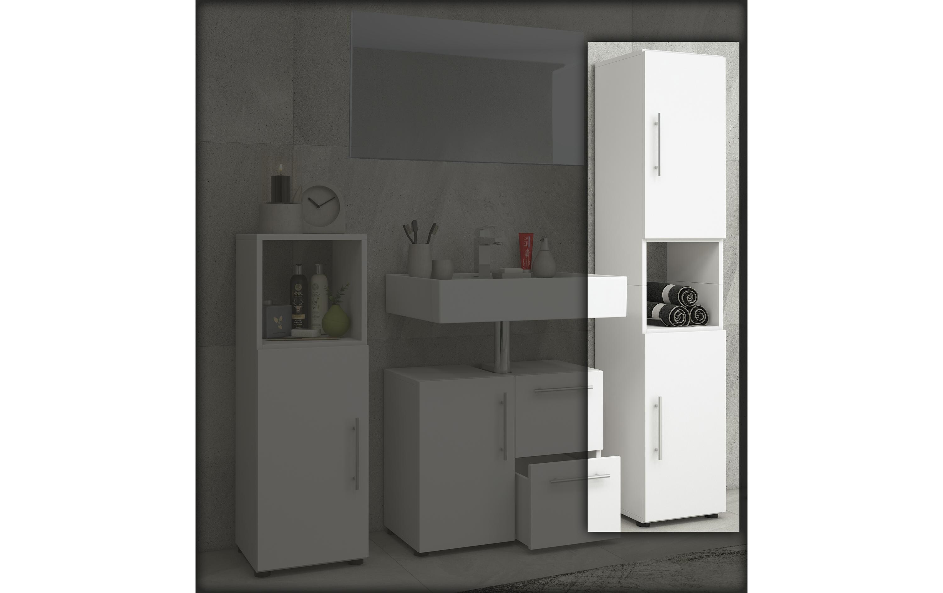 VCM Badezimmerregal Flandu 31 x 160 cm, Weiss