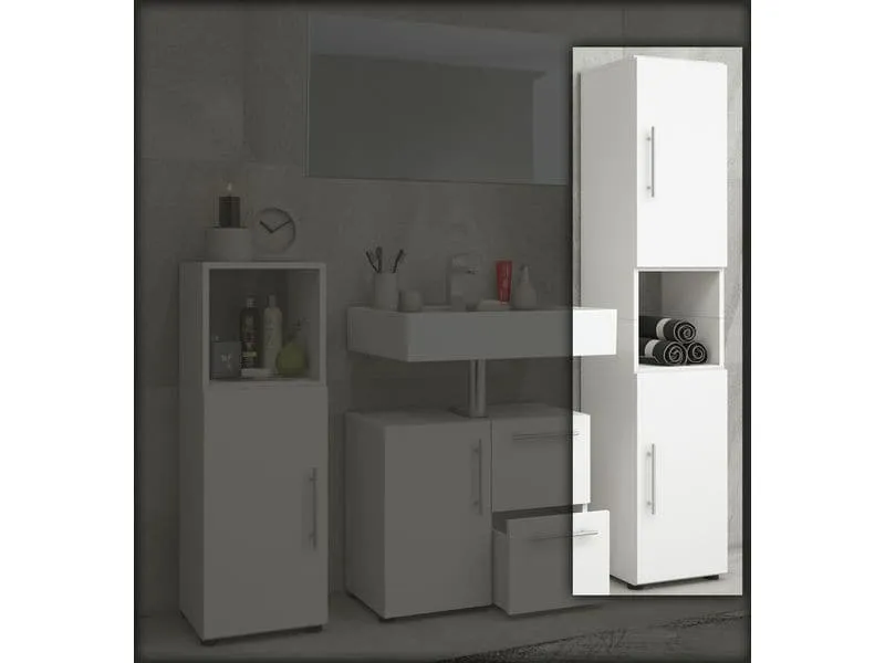 VCM Badezimmerregal Flandu 31 x 160 cm, Weiss VCM Badezimmerregal Flandu 31 x 160 cm, Weiss