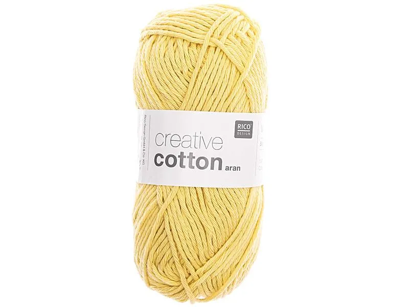 Rico Design Wolle Creative Cotton Aran 50 g Hellgelb Rico Design Wolle Creative Cotton Aran 50 g Hellgelb