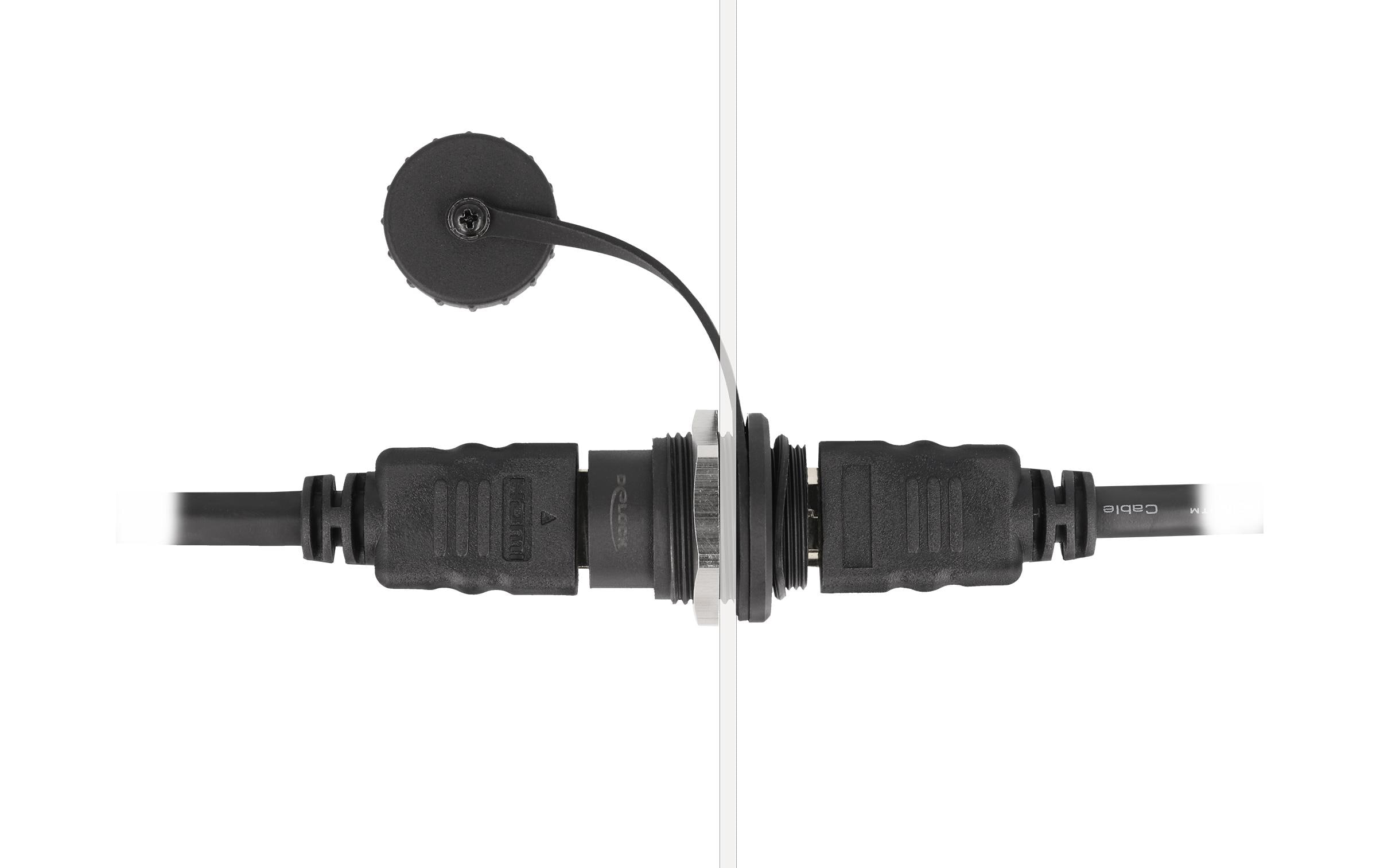 Delock HDMI-A Einbaubuchse IP67 staub- & wassserdicht