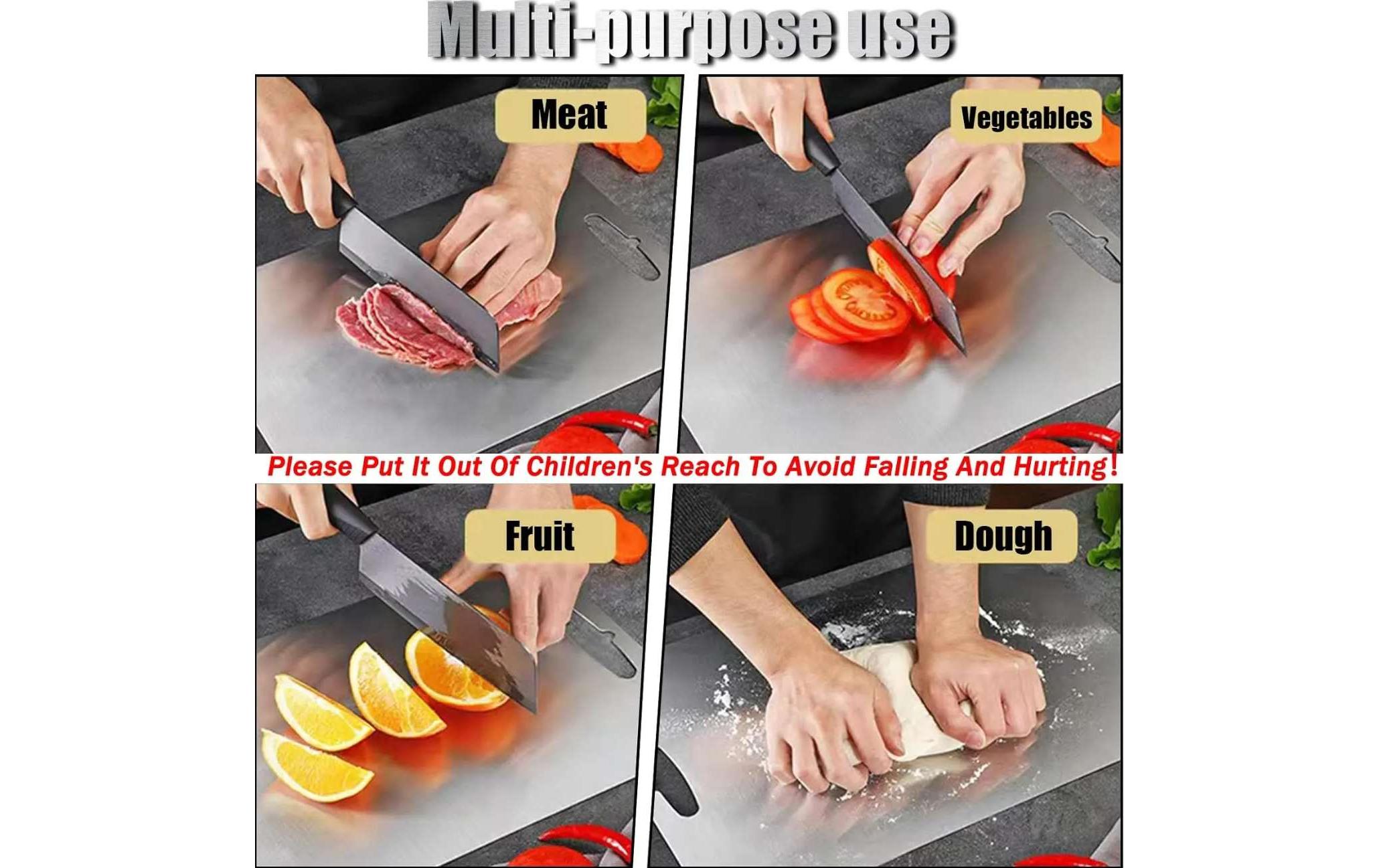 Hermia Schneidebrett aus Edelstahl 24 cm x 34 cm