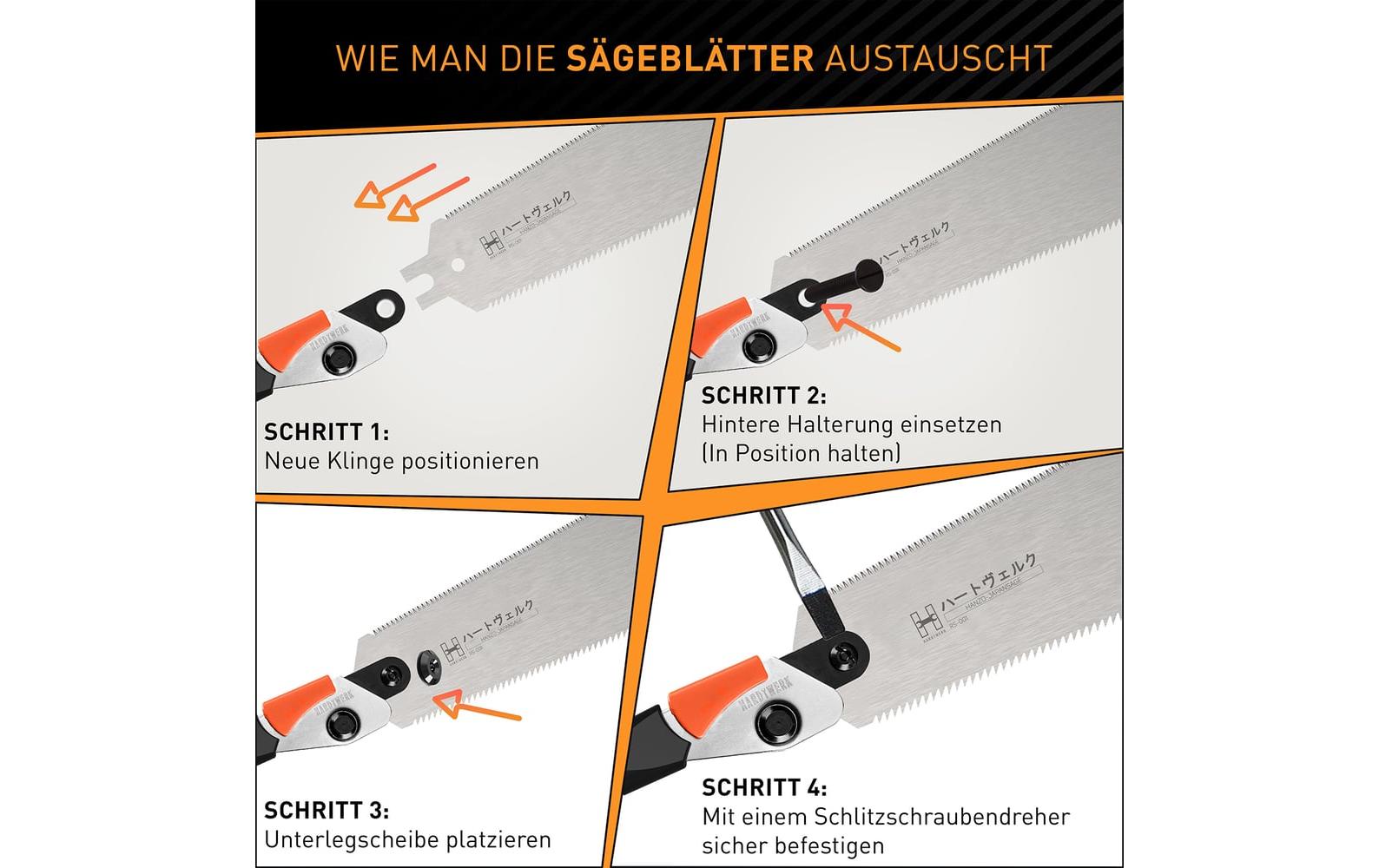 Hardtwerk Sägeblatt für Japansäge Hanzo 240 mm