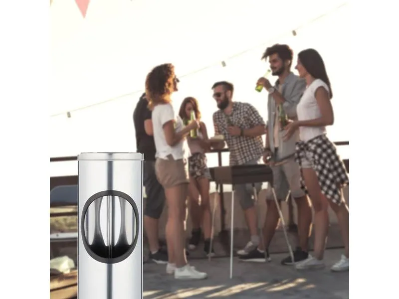 relaxdays Standascher aus Edelstahl Silber relaxdays Standascher aus Edelstahl Silber