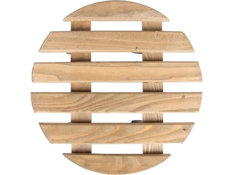 Esschert Design Rolleruntersetzer Rund L Braun