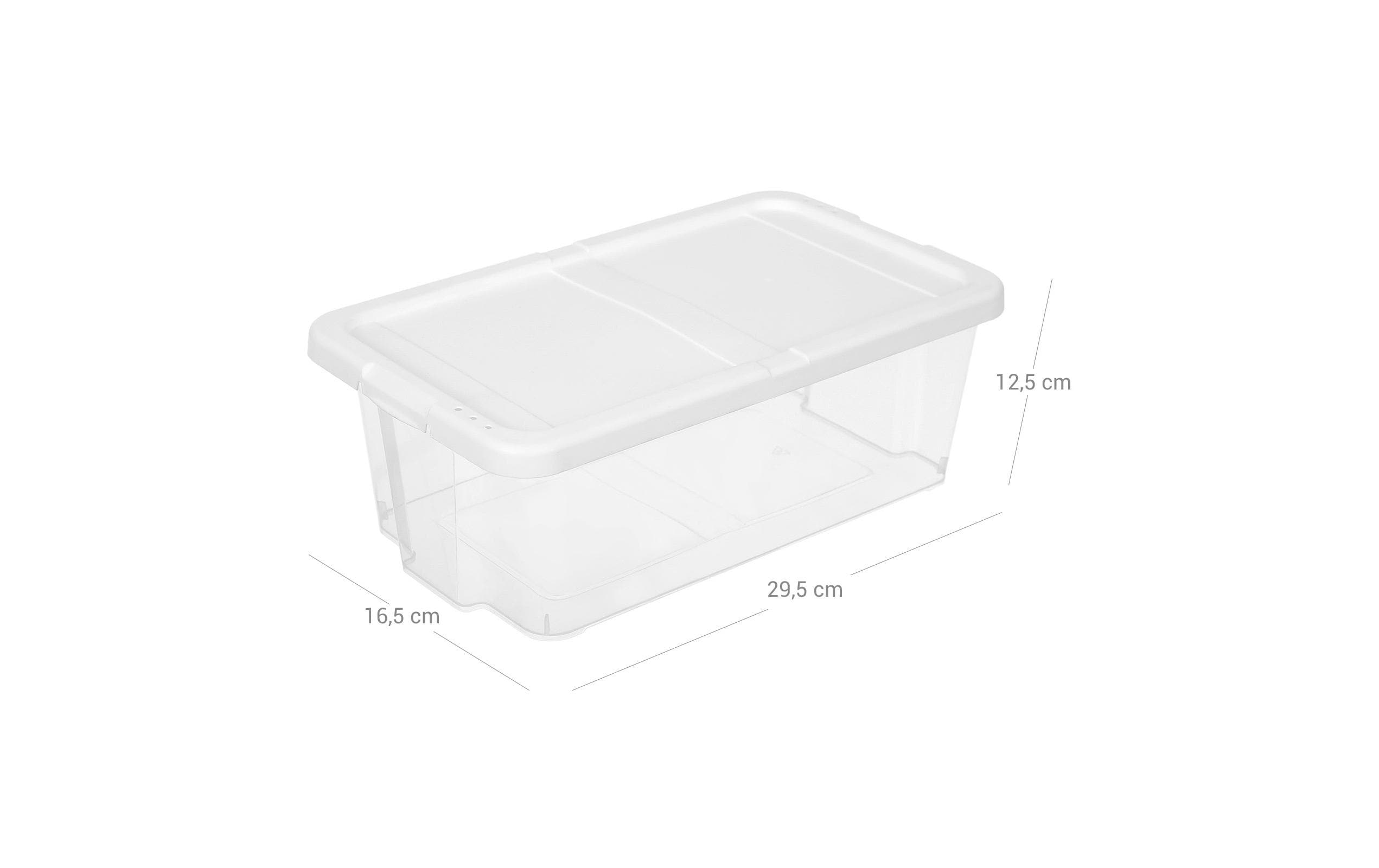 Songmics Schuhorganizer mit Deckel 35 x 20 cm, Weiss/Transparent