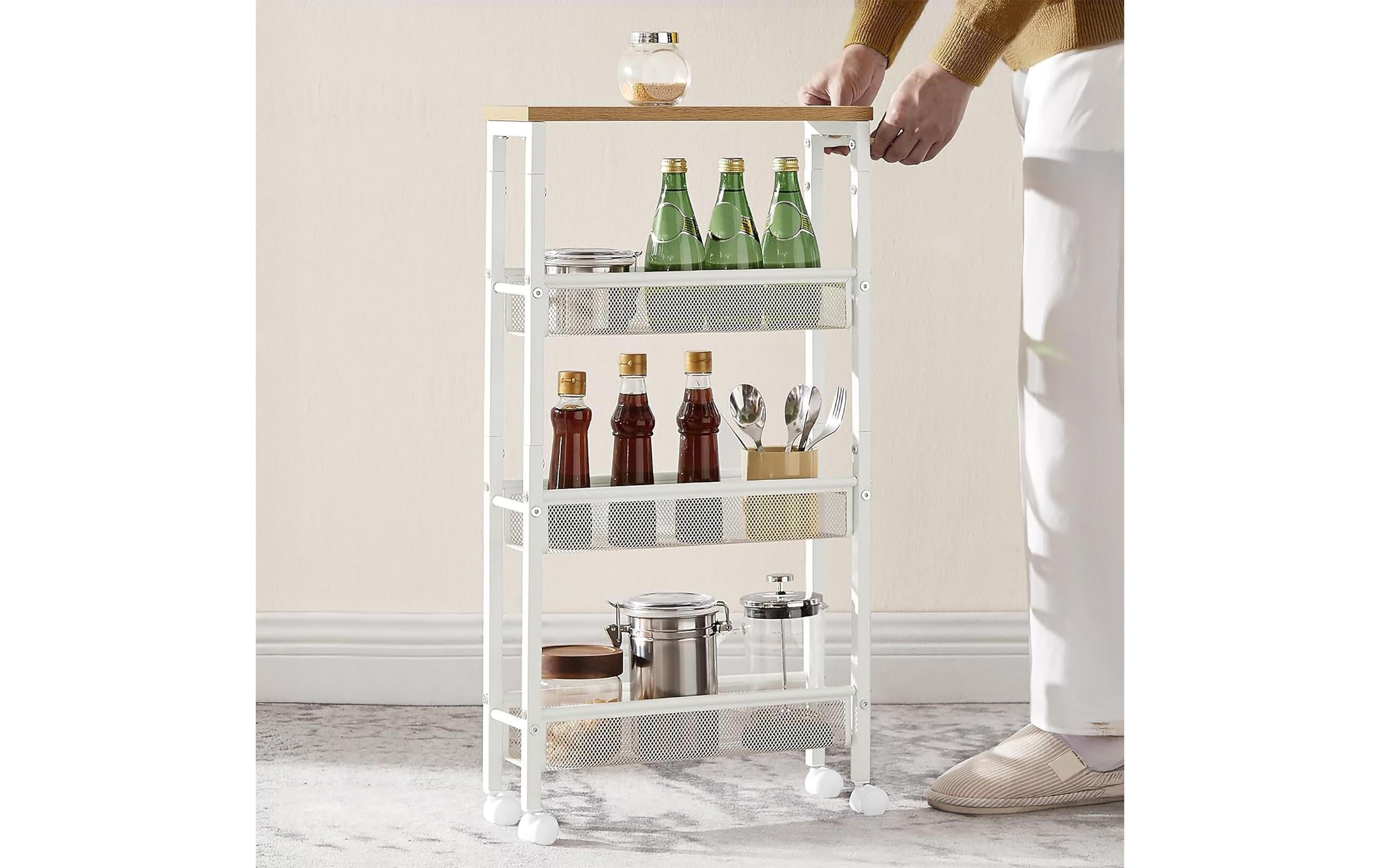 relaxdays Nischenwagen 77 x 13 x 45.5 cm Weiss