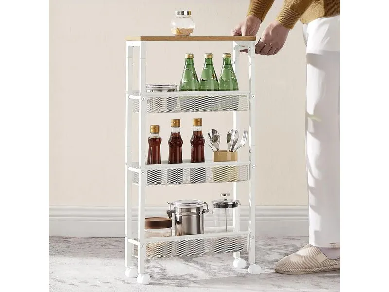 relaxdays Nischenwagen 77 x 13 x 45.5 cm Weiss relaxdays Nischenwagen 77 x 13 x 45.5 cm Weiss