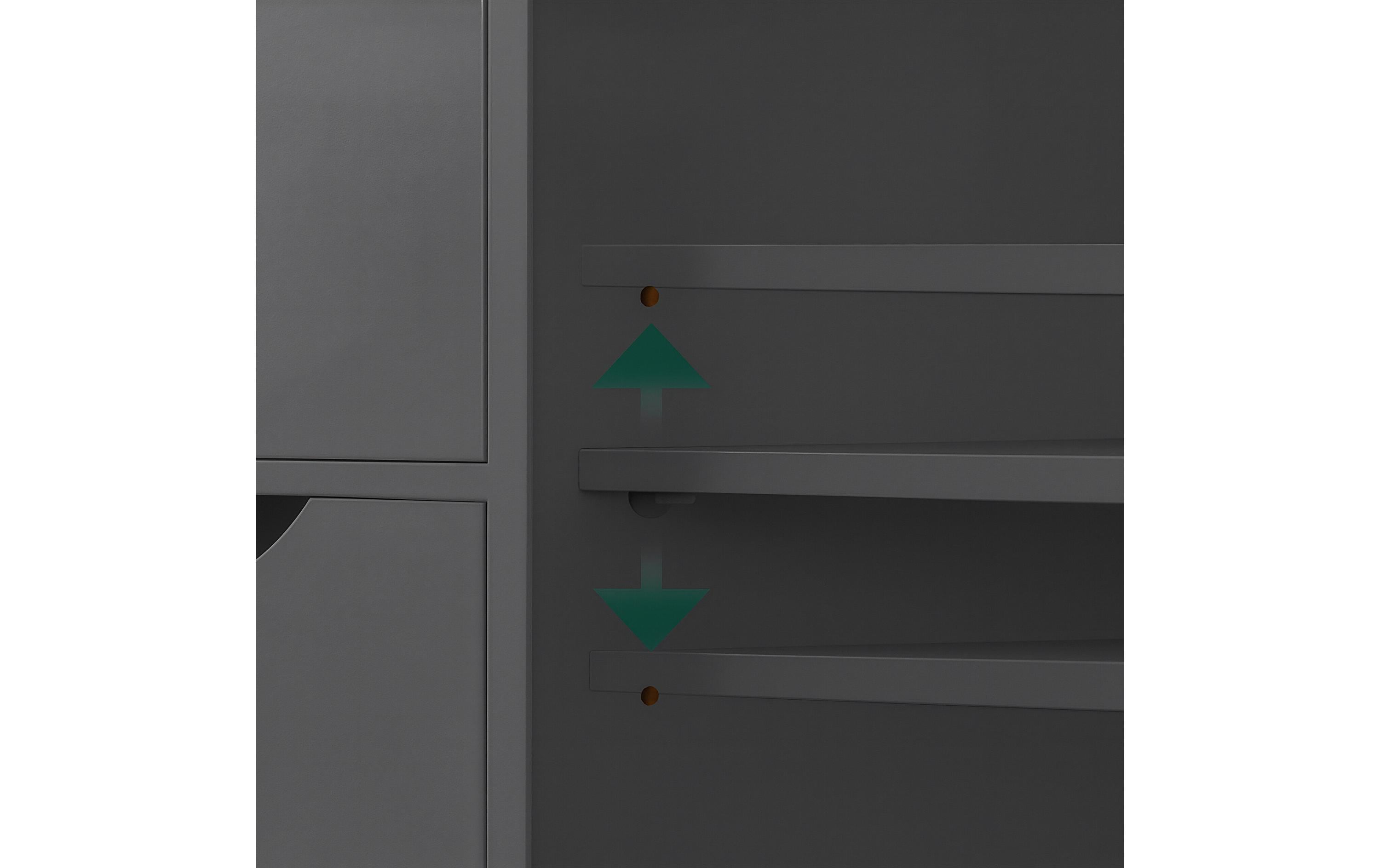 relaxdays Badezimmerregal 80 x 60 x 30 cm Grau