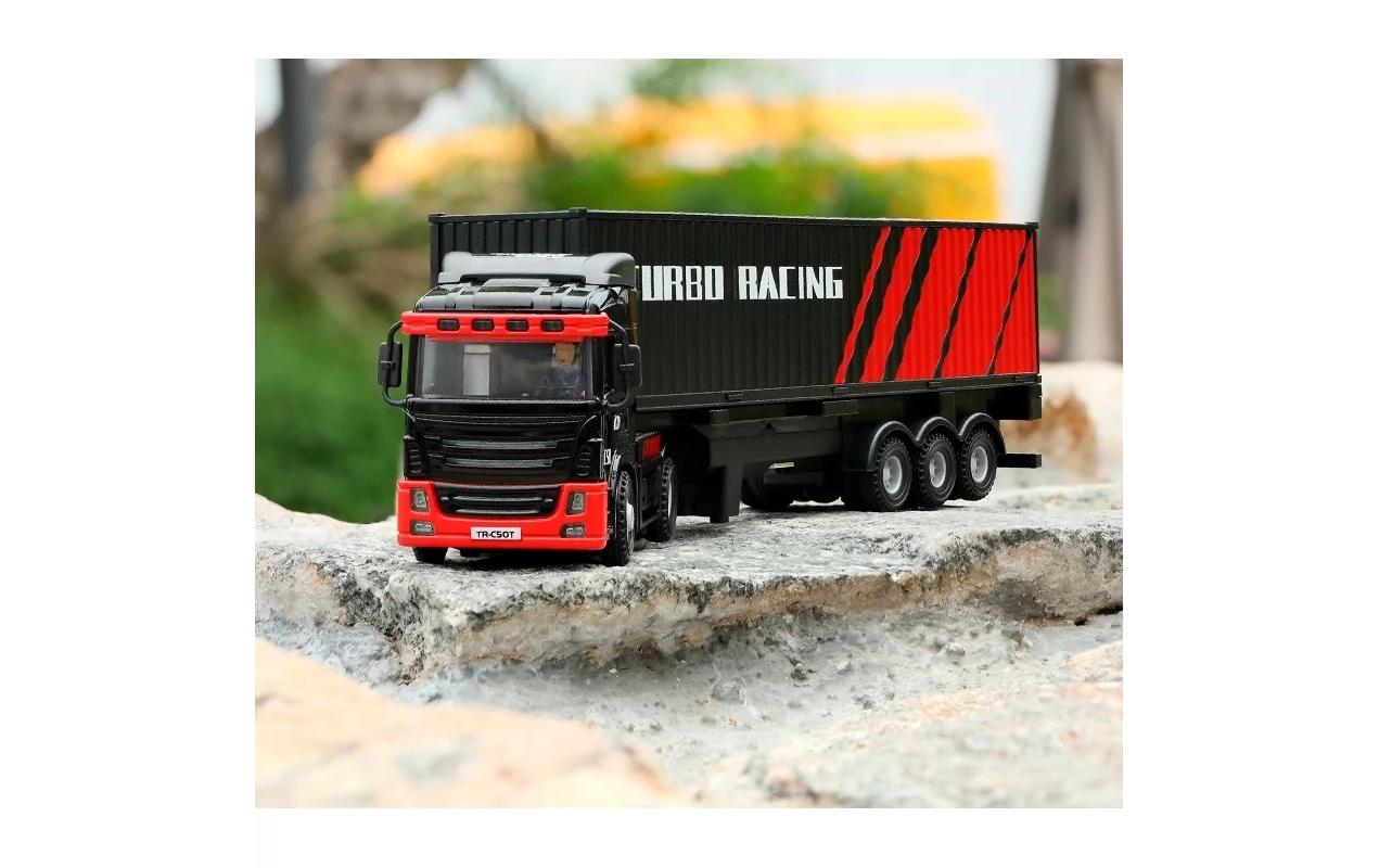 Turbo Racing Lastwagen C50 mit Anhänger Schwarz, 1:76, RTR