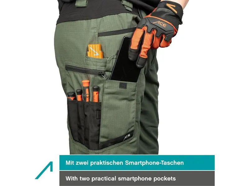 ACE ACE Constructor Herren-Arbeitshose lang Herren Oliv 62 ACE ACE Constructor Herren-Arbeitshose lang Herren Oliv 62