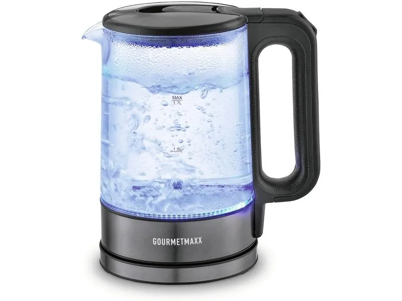 GOURMETmaxx Wasserkocher 1.7 l, Transparent/Grau GOURMETmaxx Wasserkocher 1.7 l, Transparent/Grau