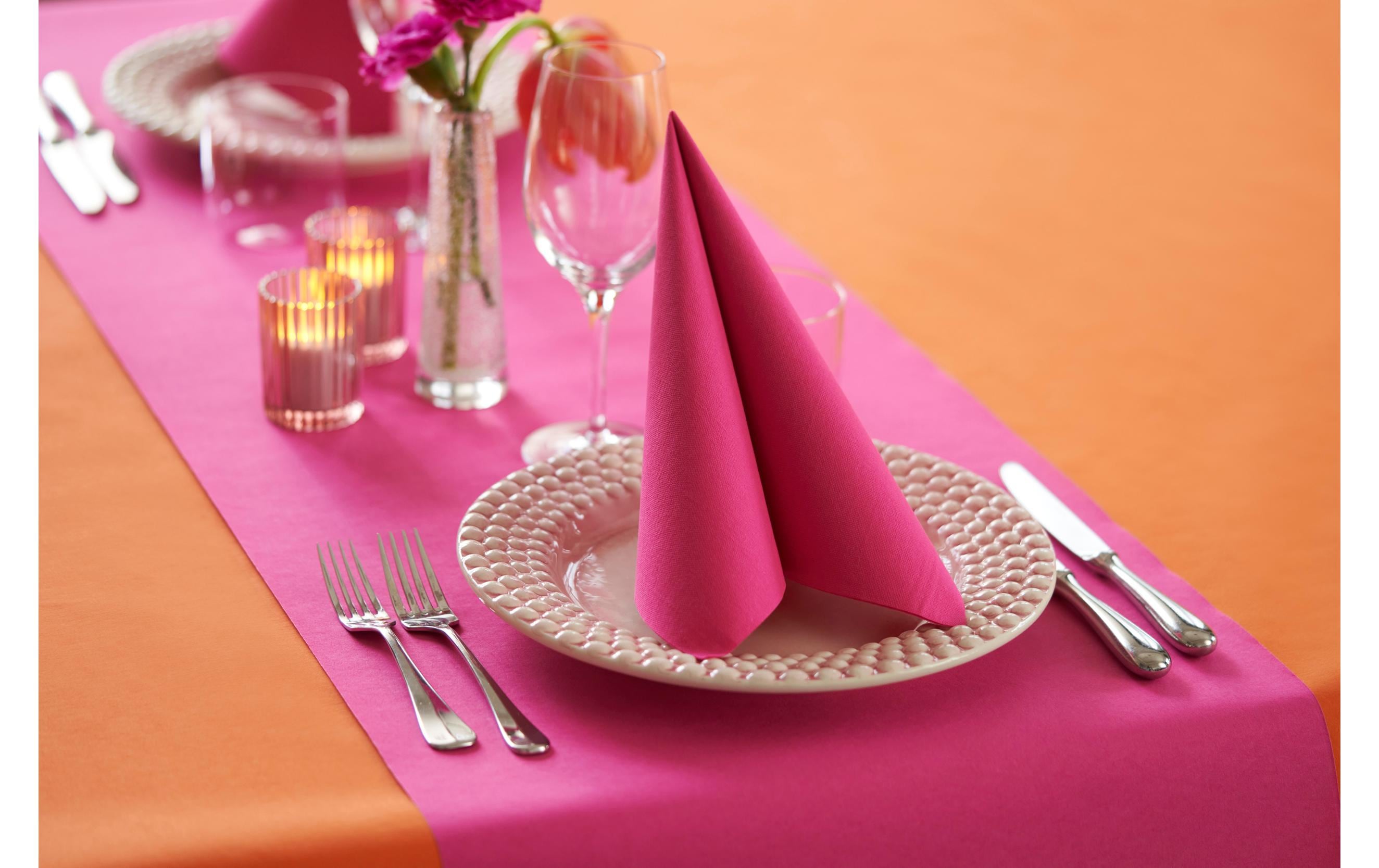 Duni Tischläufer Tête-à-Tête 40 cm x 24 cm, Fuchsia