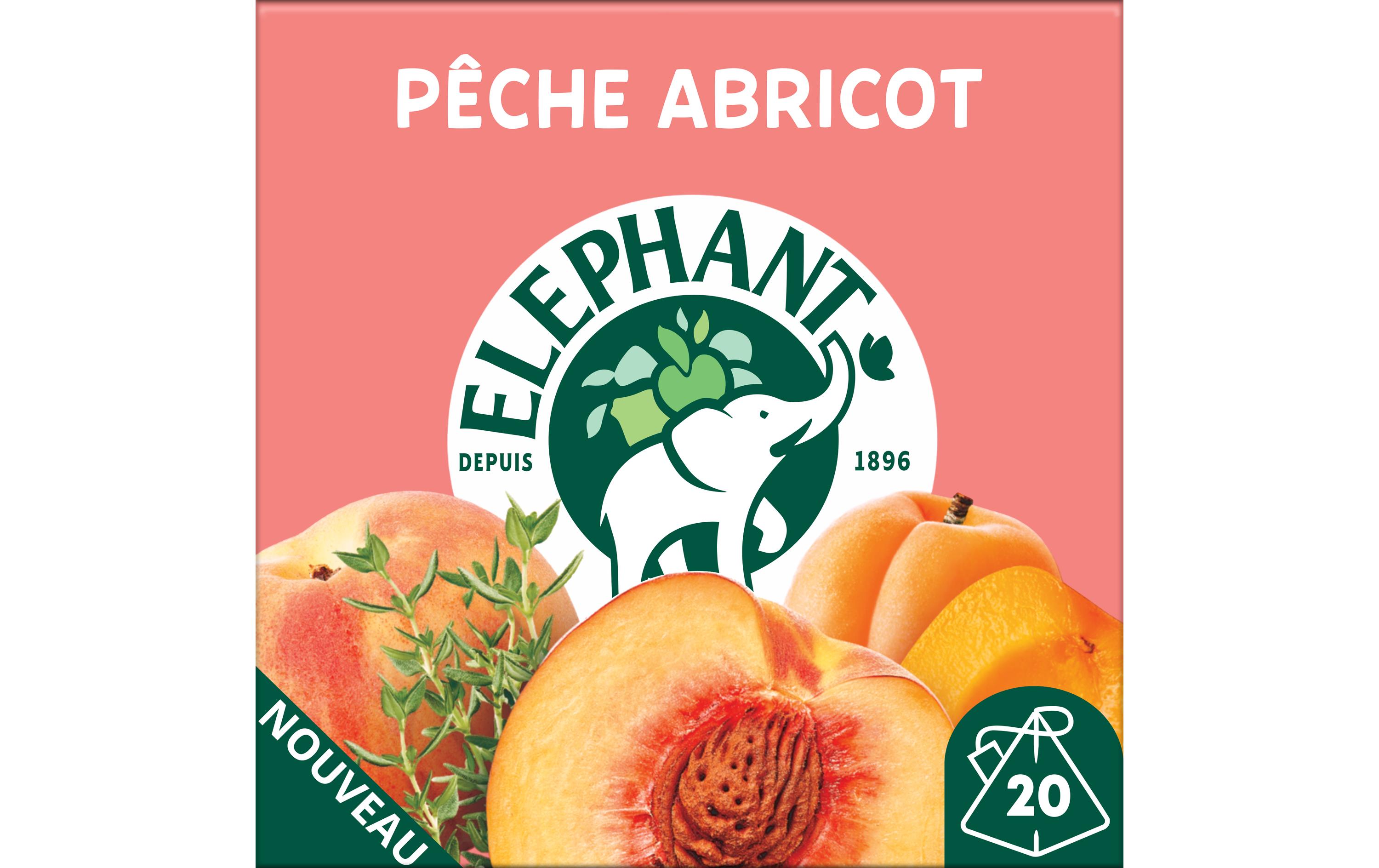 Eléphant Teebeutel Infusion Péche Abricot 20 Stück