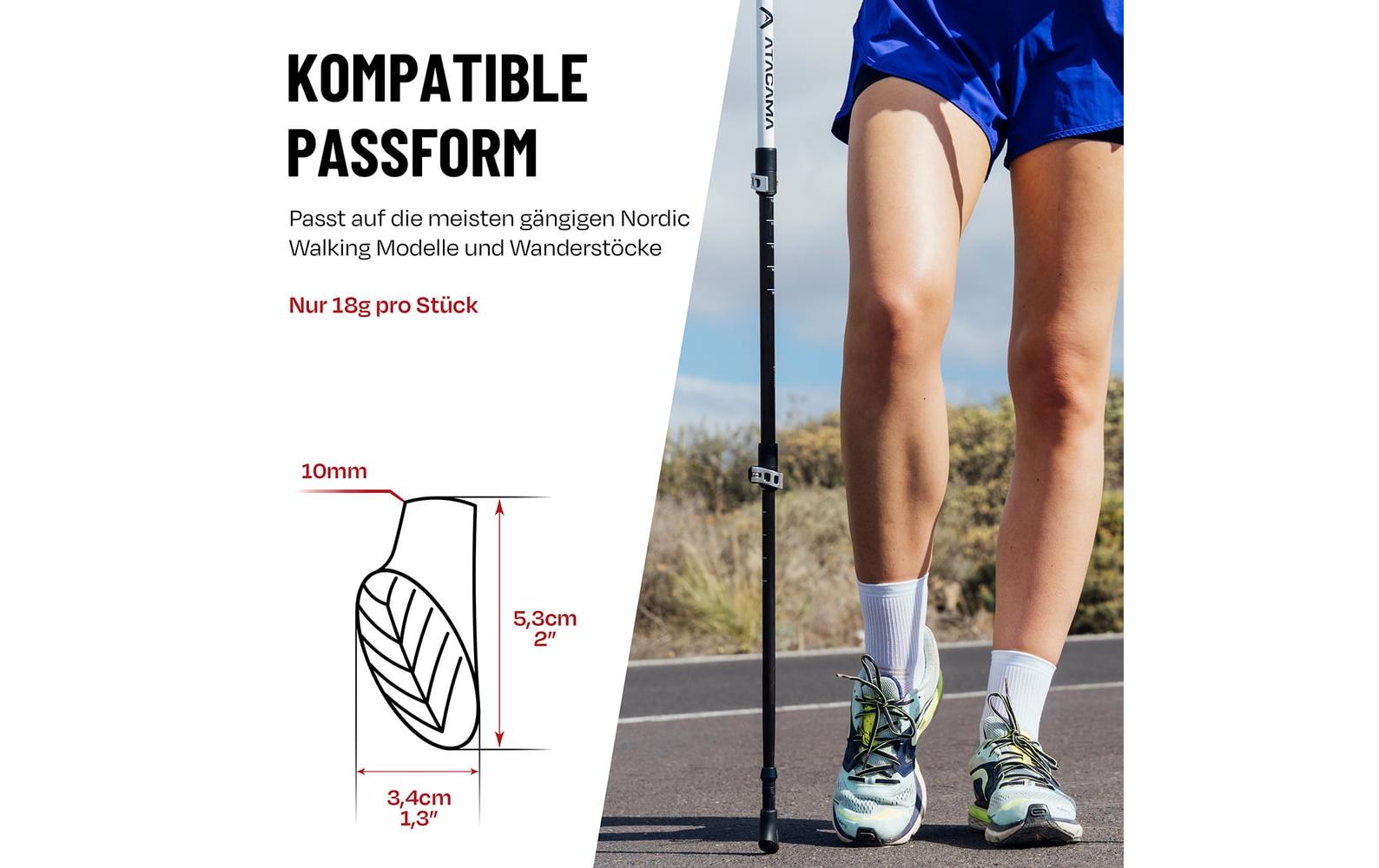 Atacama Nordic Walking Gummipuffer Wanderstockaufsatz 10er-Set