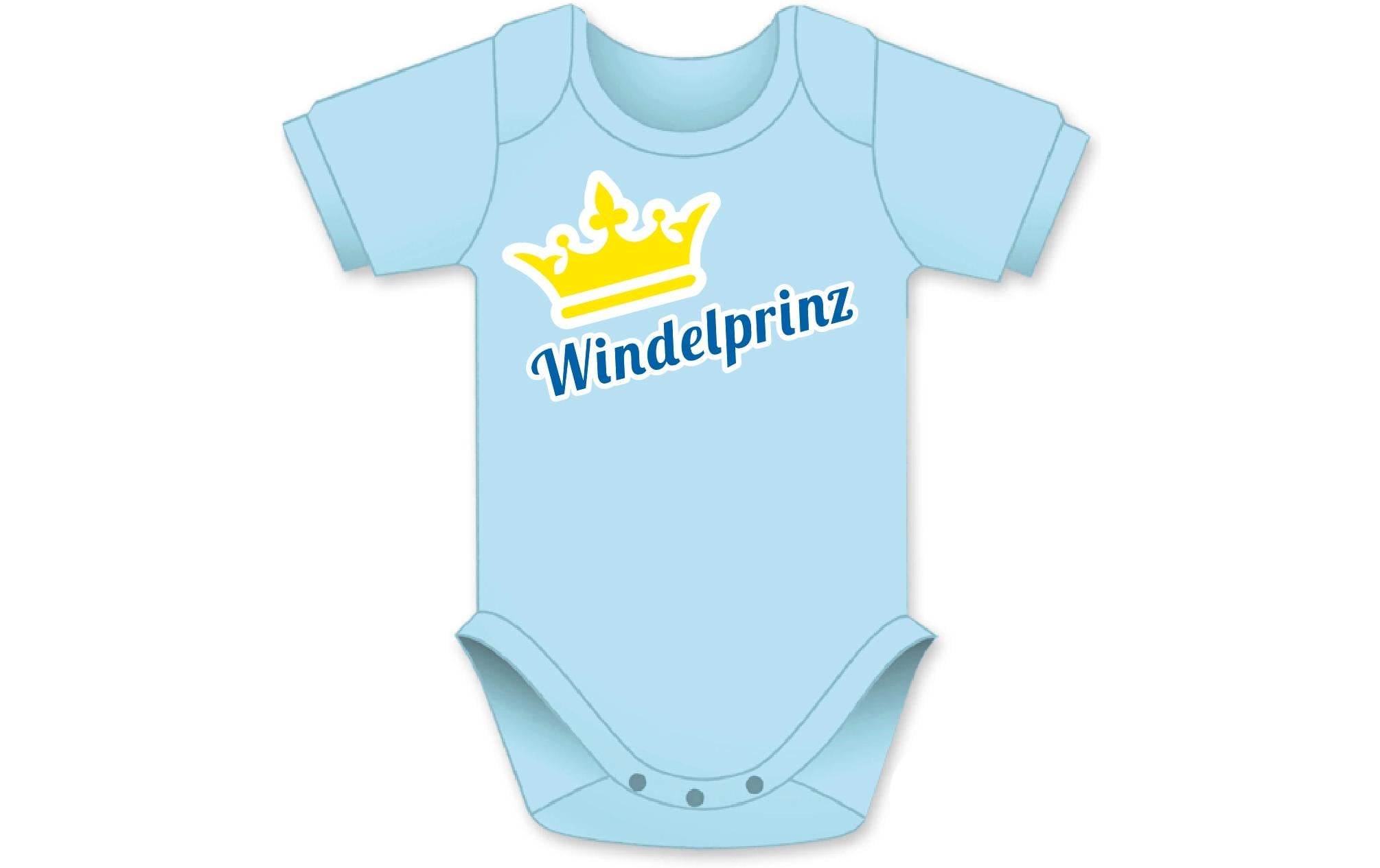 Trendcompany Babybody Windelprinz 62/68, Hellblau