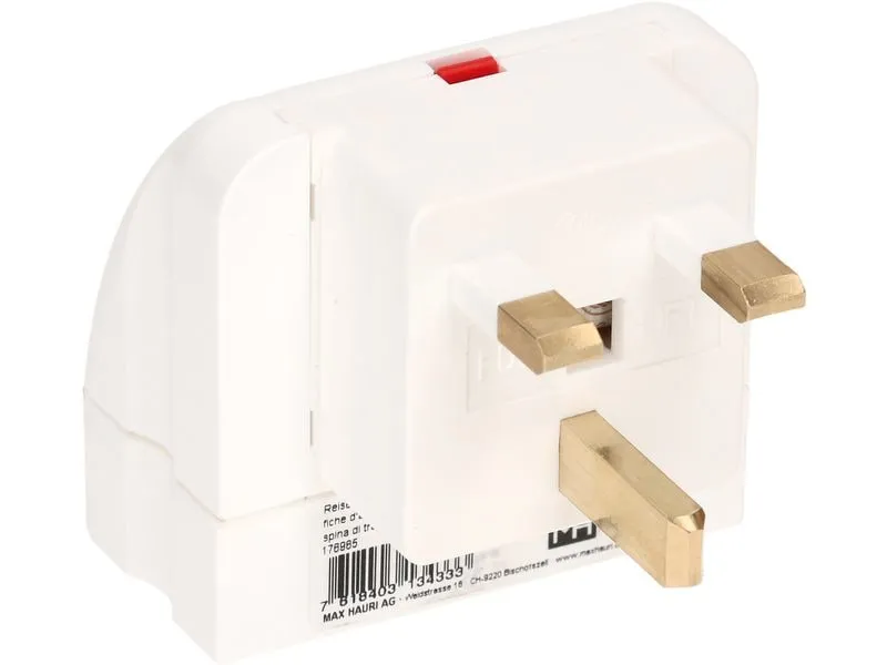 Max Hauri Reiseadapter Grossbritannien / Typ 13, 3-polig, Weiss