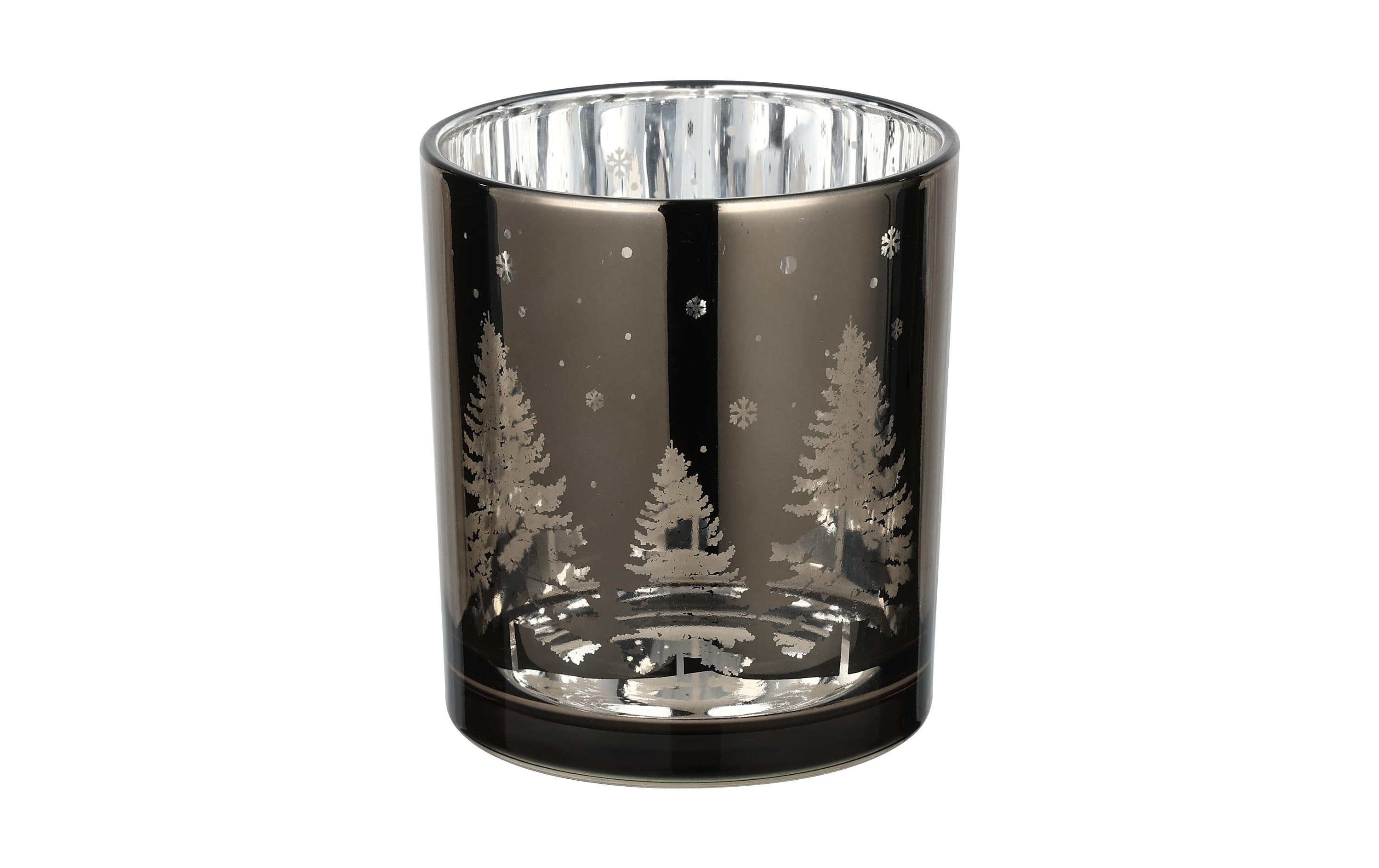 EGLO Teelichthalter Windlicht Christmas Lukut 10 cm Braun, Glas