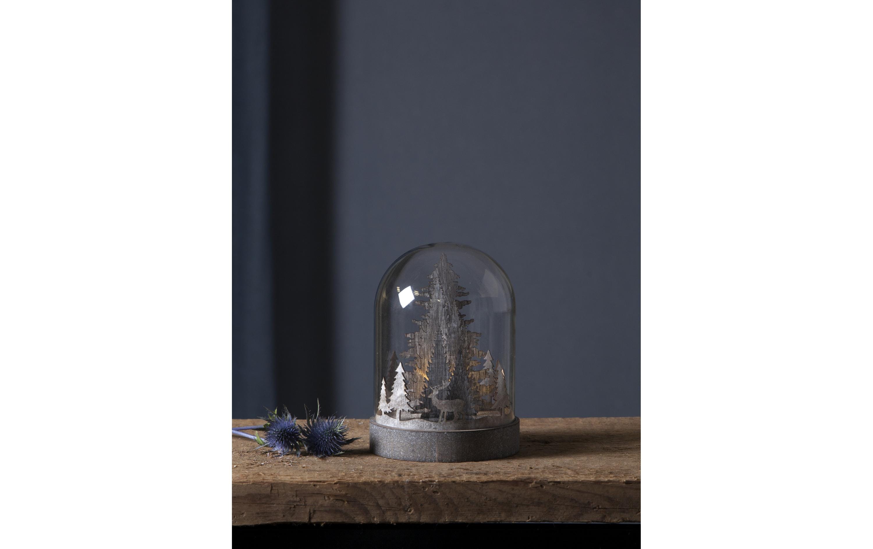 Star Trading Schneekugel Kupol Winterwald, 17.5 cm, Braun