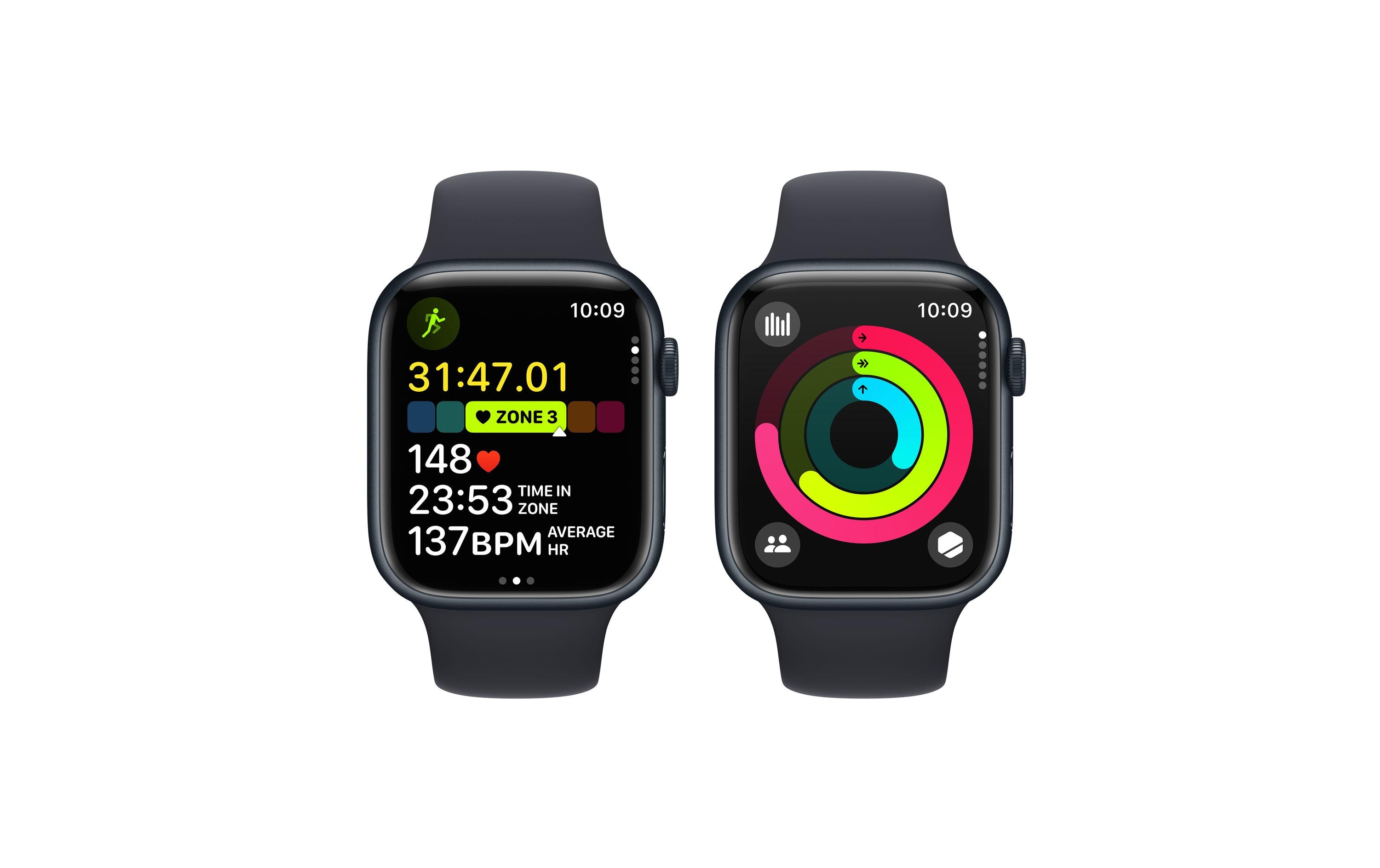 Apple Watch Series 9 45 mm LTE Alu Mitternacht Sport S/M