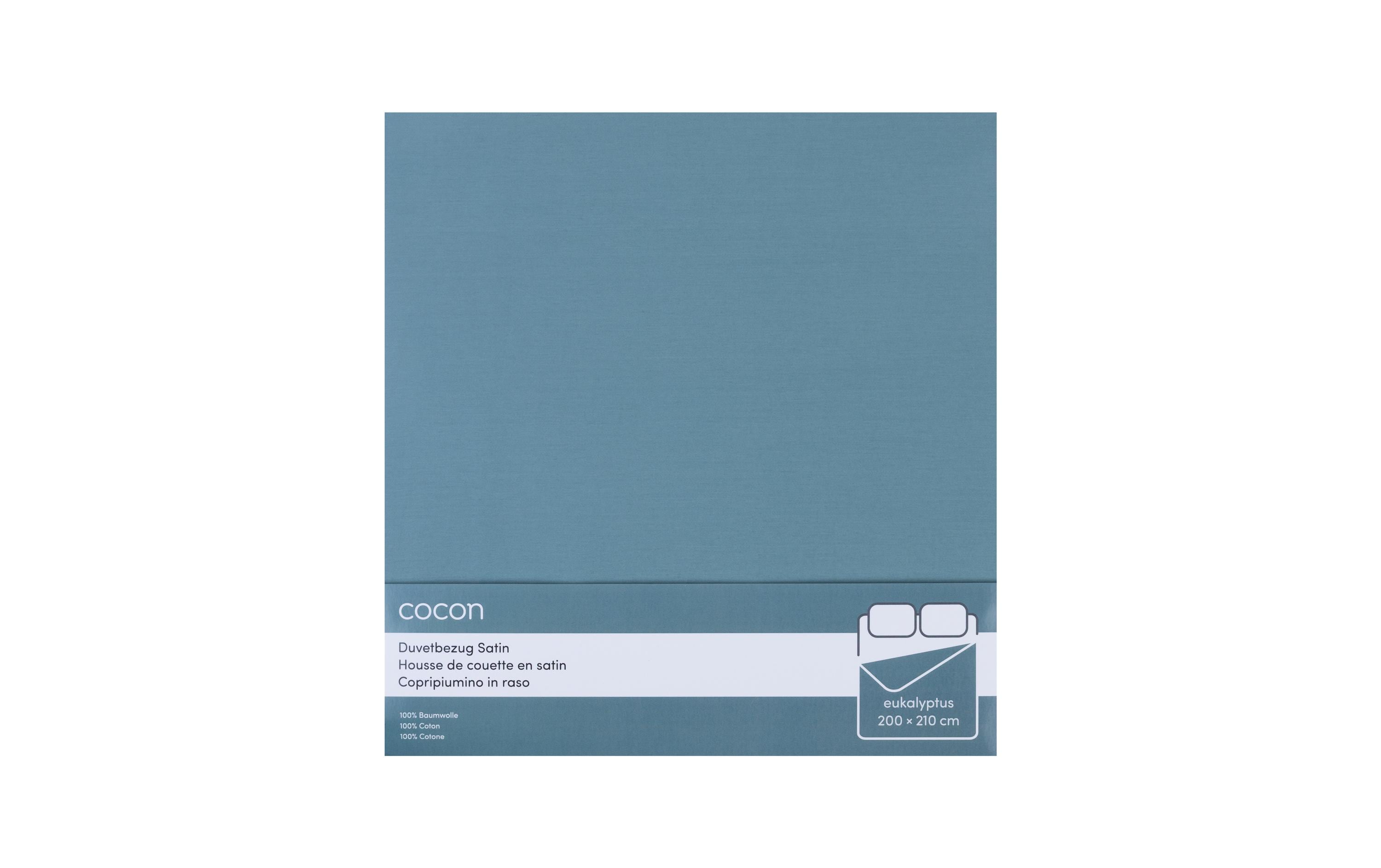 COCON Duvetbezug Satin 200 x 210 cm, Eukalyptusgrün