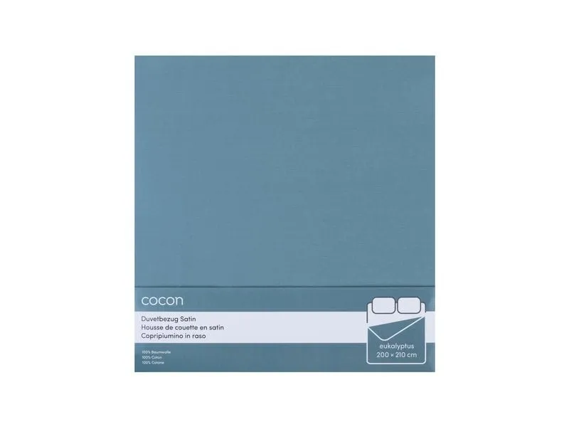 COCON Duvetbezug Satin 200 x 210 cm, Eukalyptusgrün COCON Duvetbezug Satin 200 x 210 cm, Eukalyptusgrün