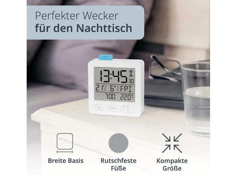 ADE Digitalwecker Weiss
