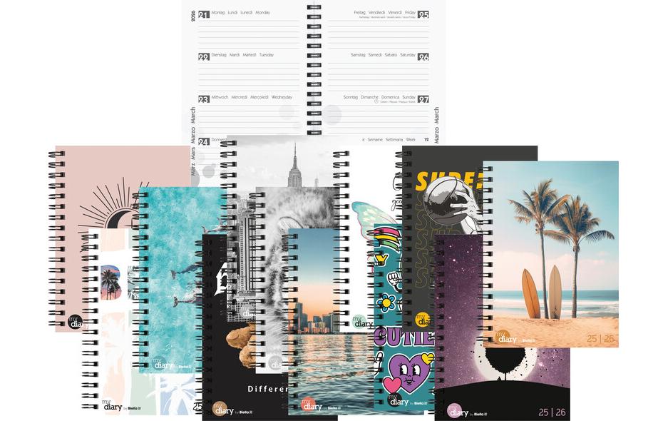 Biella Schüleragenda Mydiary Summer 25/26 FSC, 3½T/1S, 12 x 16.5 cm