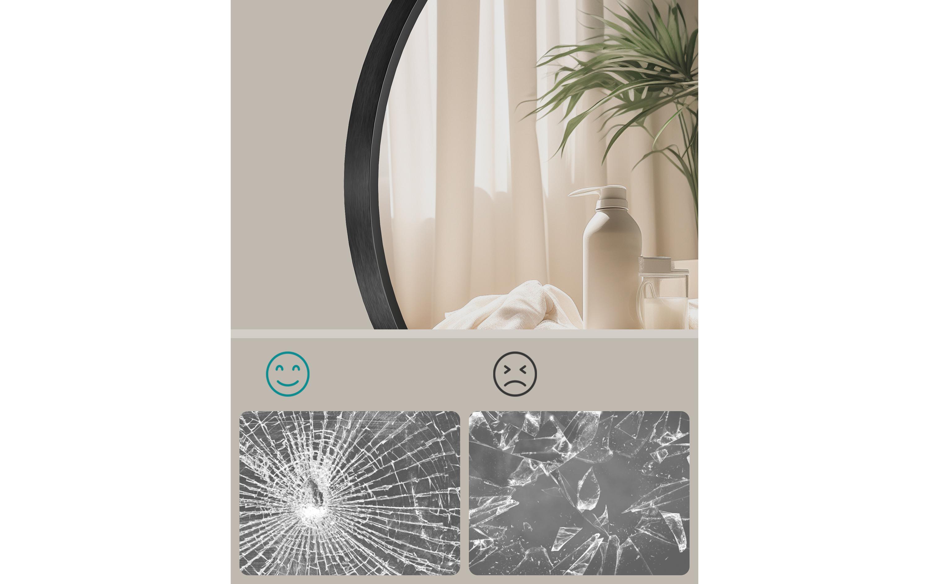 Songmics Spiegel Ø 61 cm, Schwarz