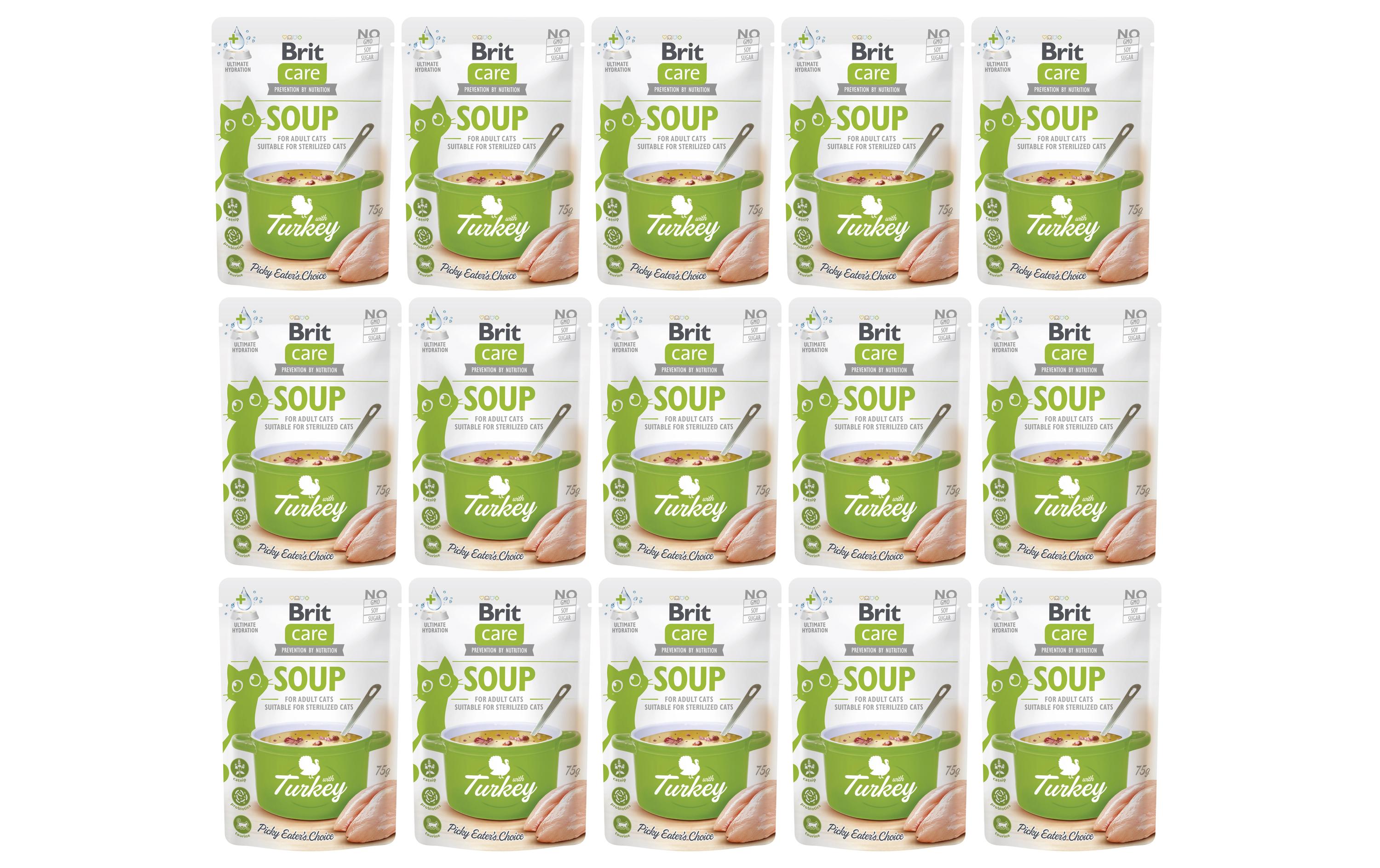 Brit Katzen-Snack Care Cat Soup with Turkey 15 x 75 g