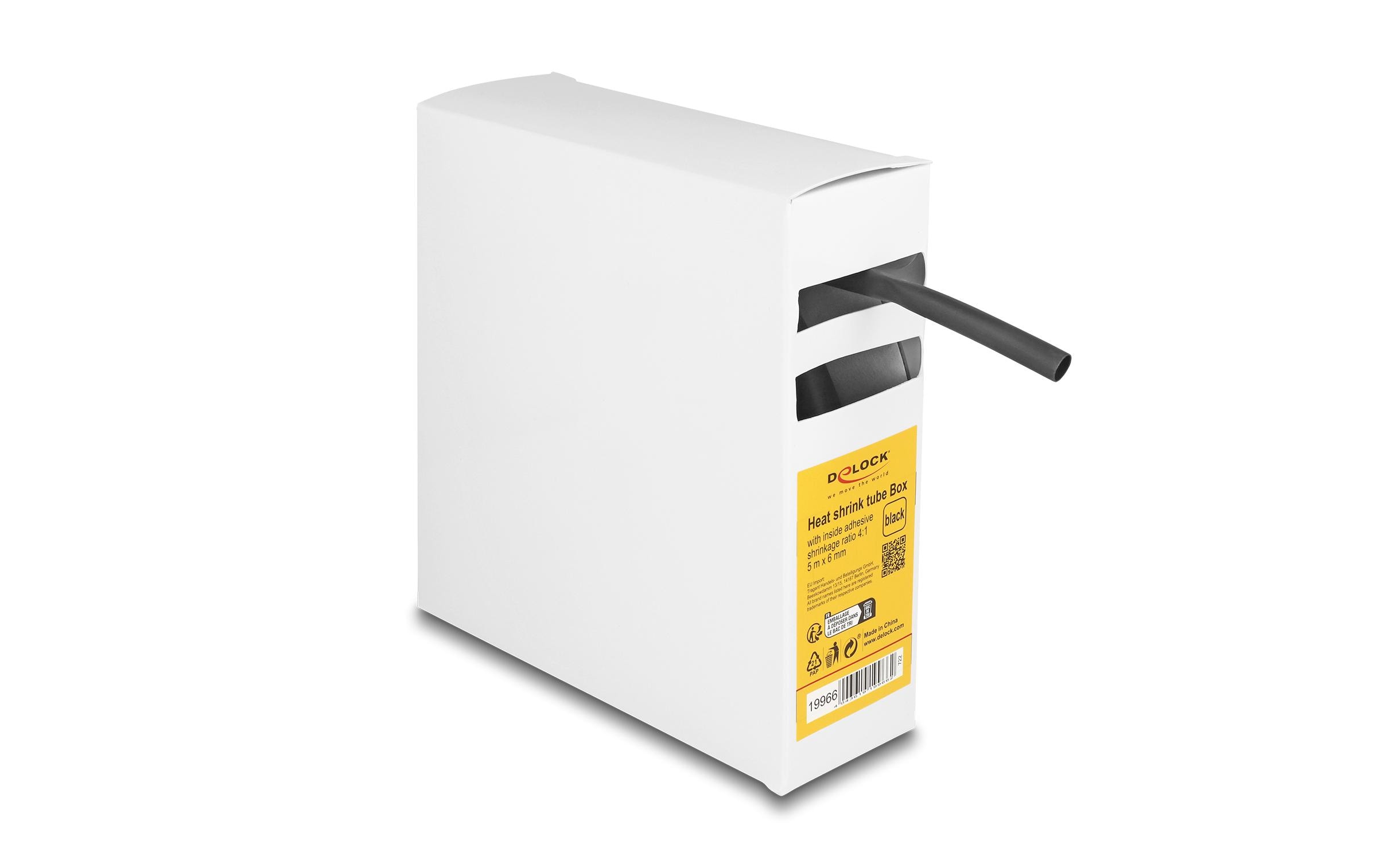 Delock Schrumpfschlauch Box mit Innenkleber 5 m x 6 mm Schwarz Delock Schrumpfschlauch Box mit Innenkleber 5 m x 6 mm Schwarz