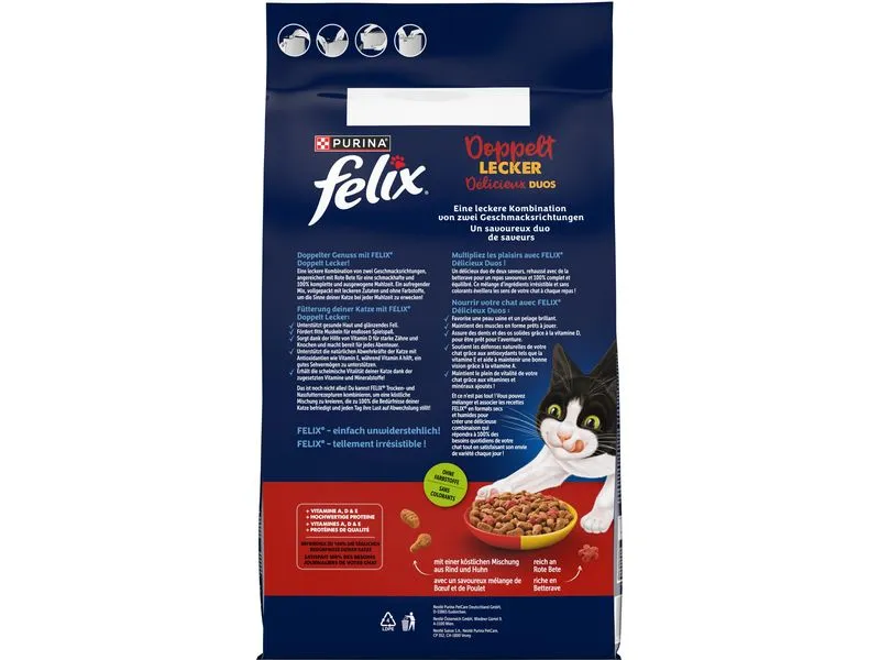 Felix Trockenfutter Doppelt Lecker Adult Fleisch 4 kg