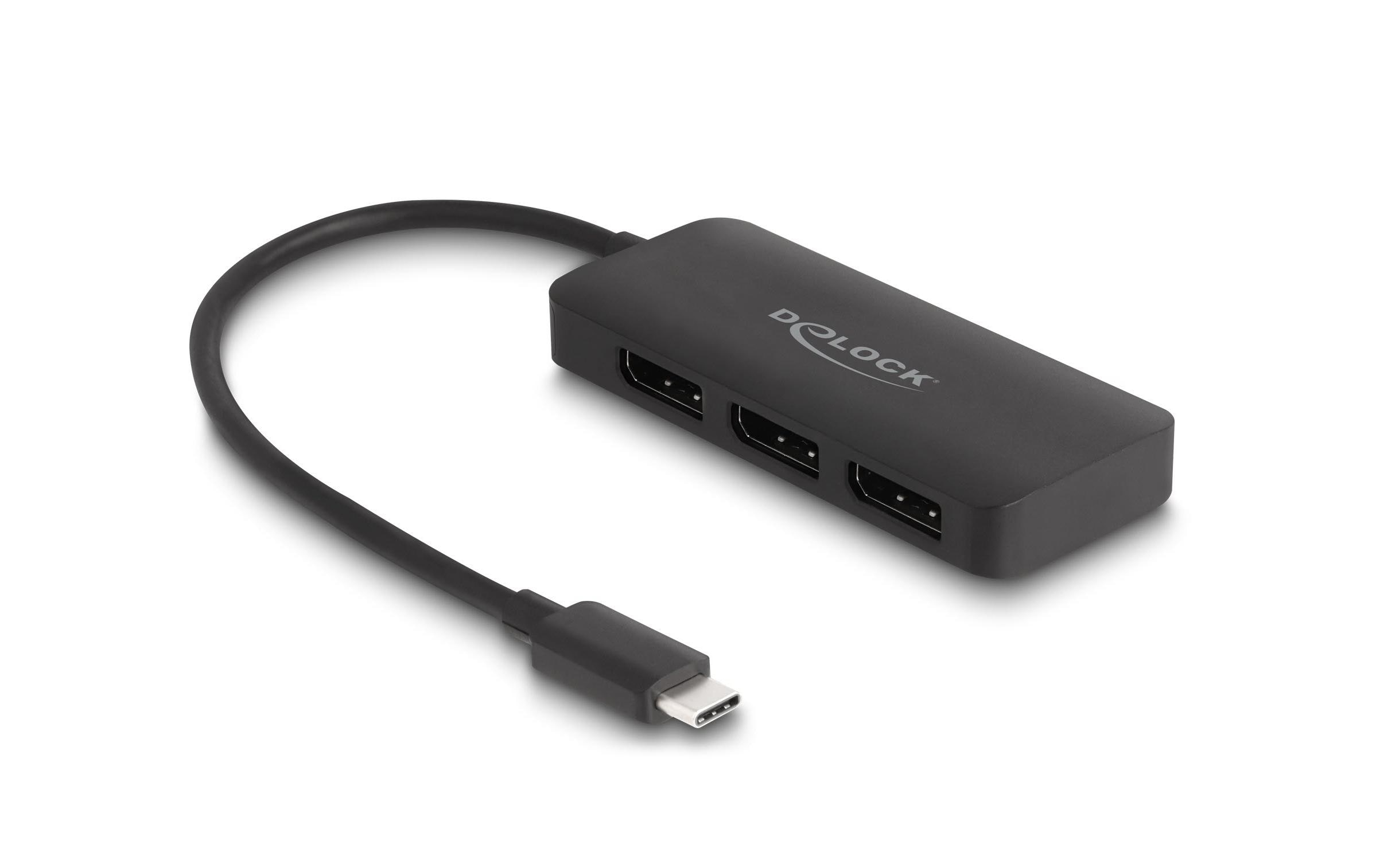 Delock 3-Port Signalsplitter 4K 30 Hz, USB-C - 3x DisplayPort Delock 3-Port Signalsplitter 4K 30 Hz, USB-C - 3x DisplayPort