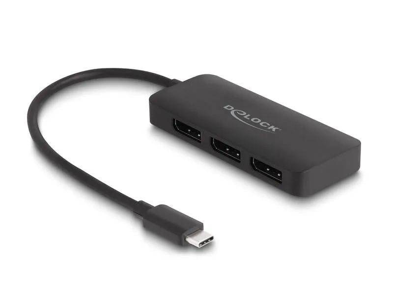 Delock 3-Port Signalsplitter 4K 30 Hz, USB-C - 3x DisplayPort Delock 3-Port Signalsplitter 4K 30 Hz, USB-C - 3x DisplayPort