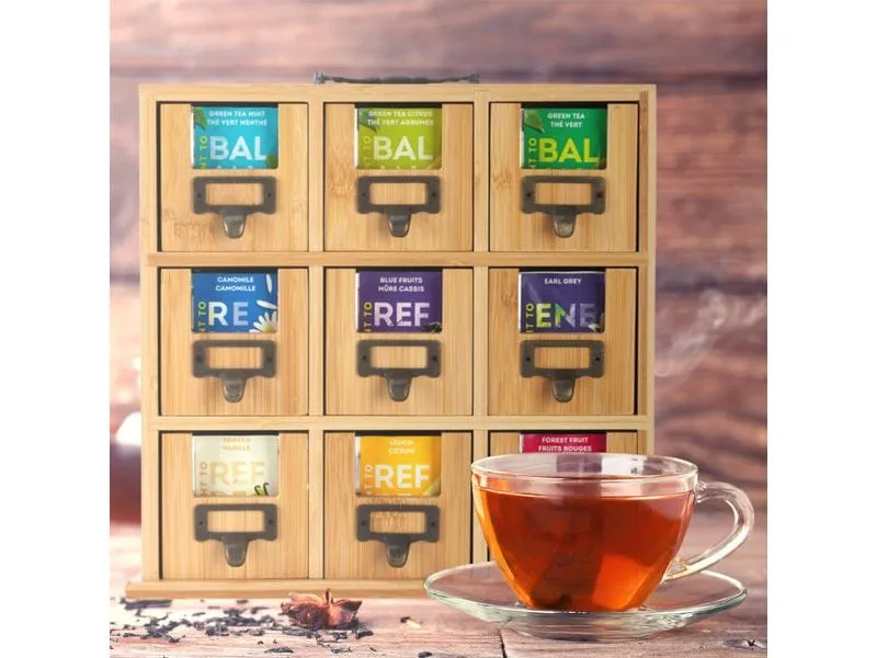 relaxdays Teebeutel-Box Hellbraun/Kupfer relaxdays Teebeutel-Box Hellbraun/Kupfer