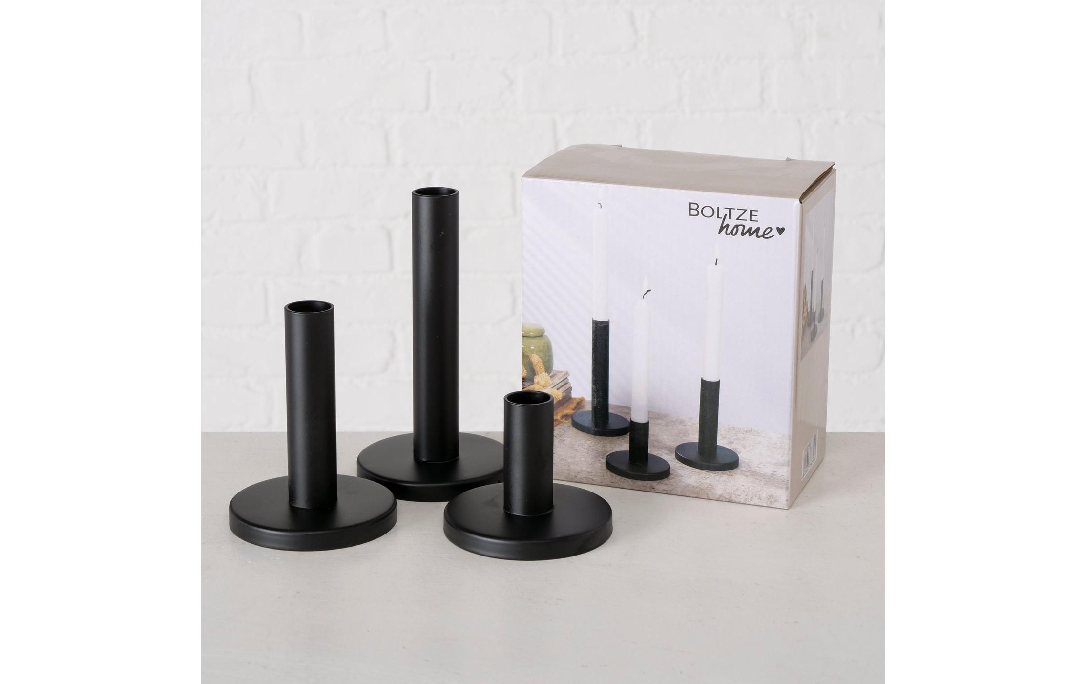 Boltze Kerzenhalter Malko 3-teilig, Schwarz