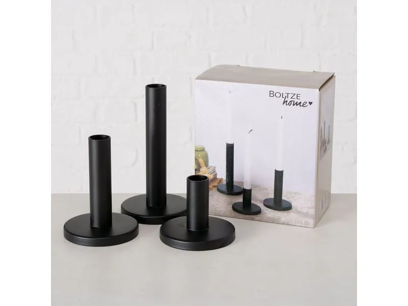 Boltze Kerzenhalter Malko 3-teilig, Schwarz Boltze Kerzenhalter Malko 3-teilig, Schwarz