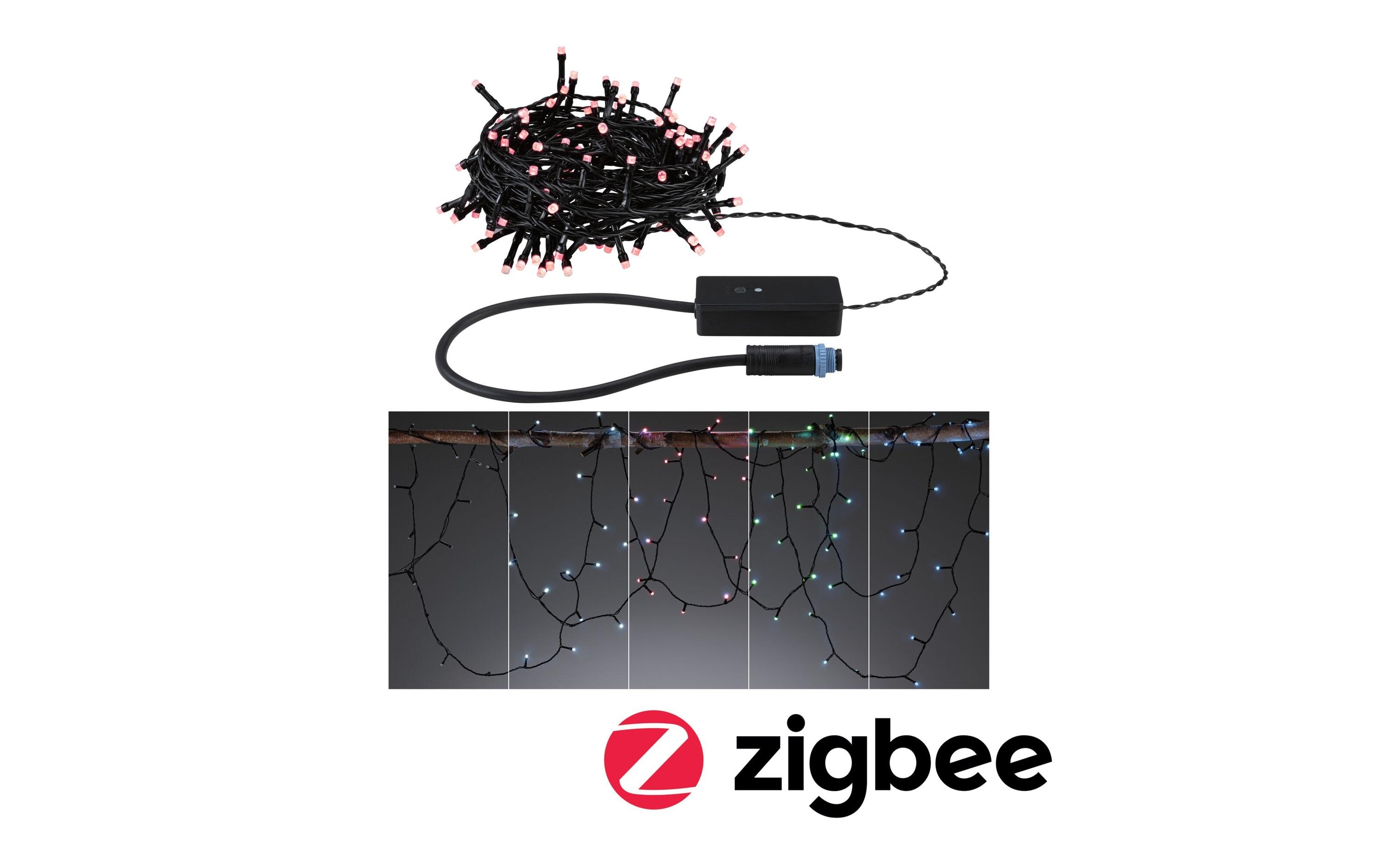 Paulmann LED Lichterkette Plug & Shine Yuna 12.4 m, RGB, Schwarz