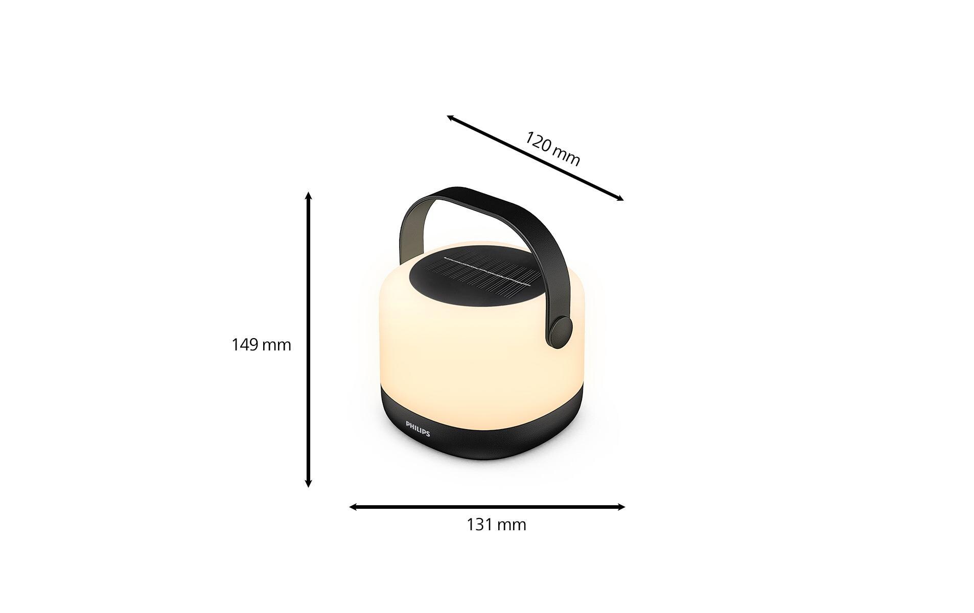 Philips Alula tragbare Solarleuchte, 3000K und RGB, USB, IP44 Weiss