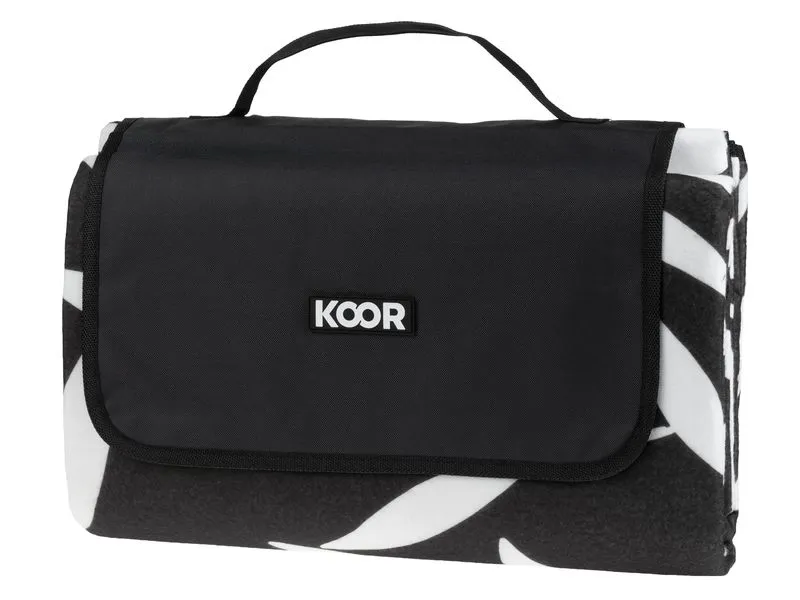 KOOR Picknickdecke Leaves, Schwarz/Weiss 200 x 200 cm KOOR Picknickdecke Leaves, Schwarz/Weiss 200 x 200 cm