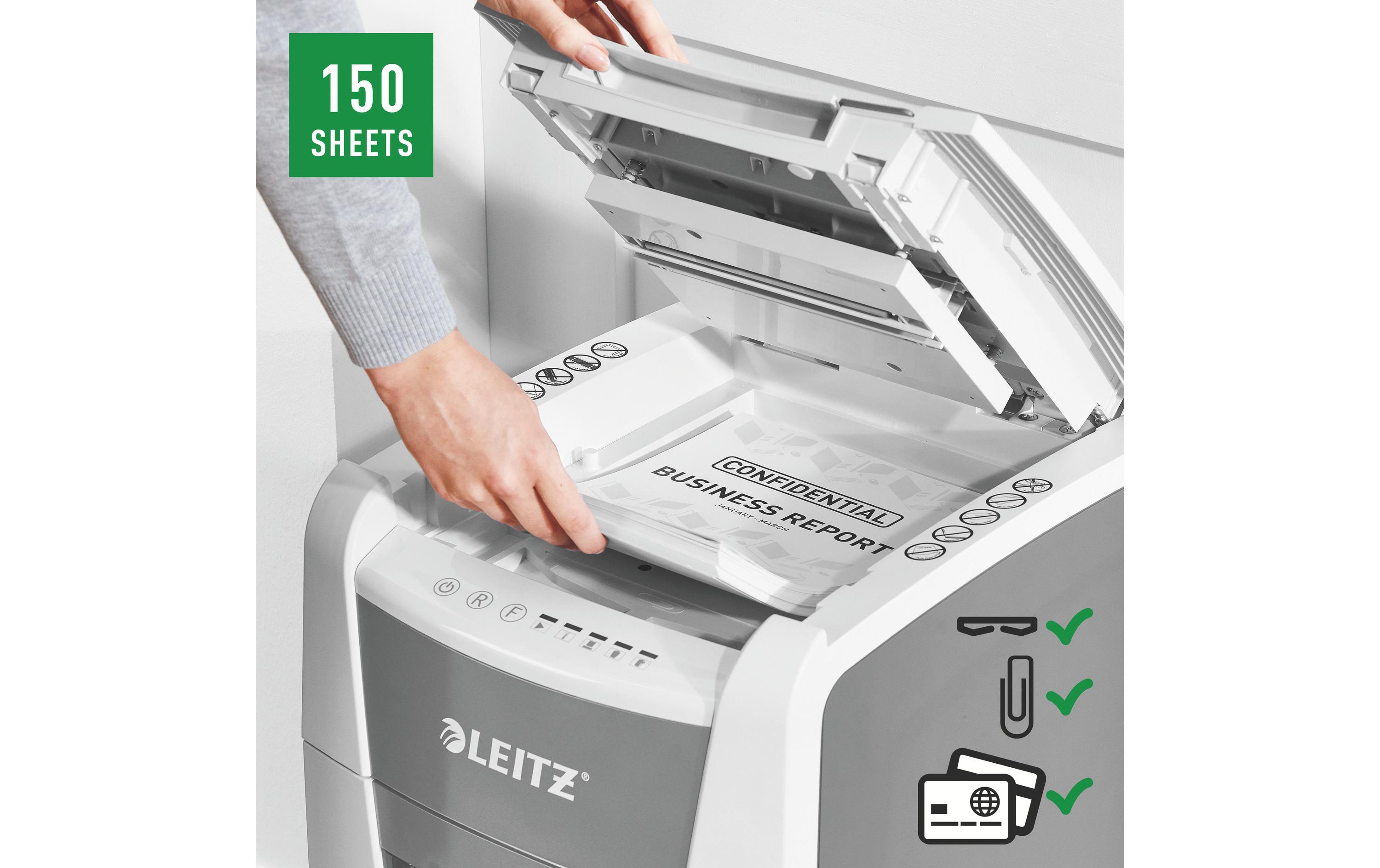 Leitz Bürogeräte Aktenvernichter IQ Autofeed Office 150, P-4, 150 Blatt