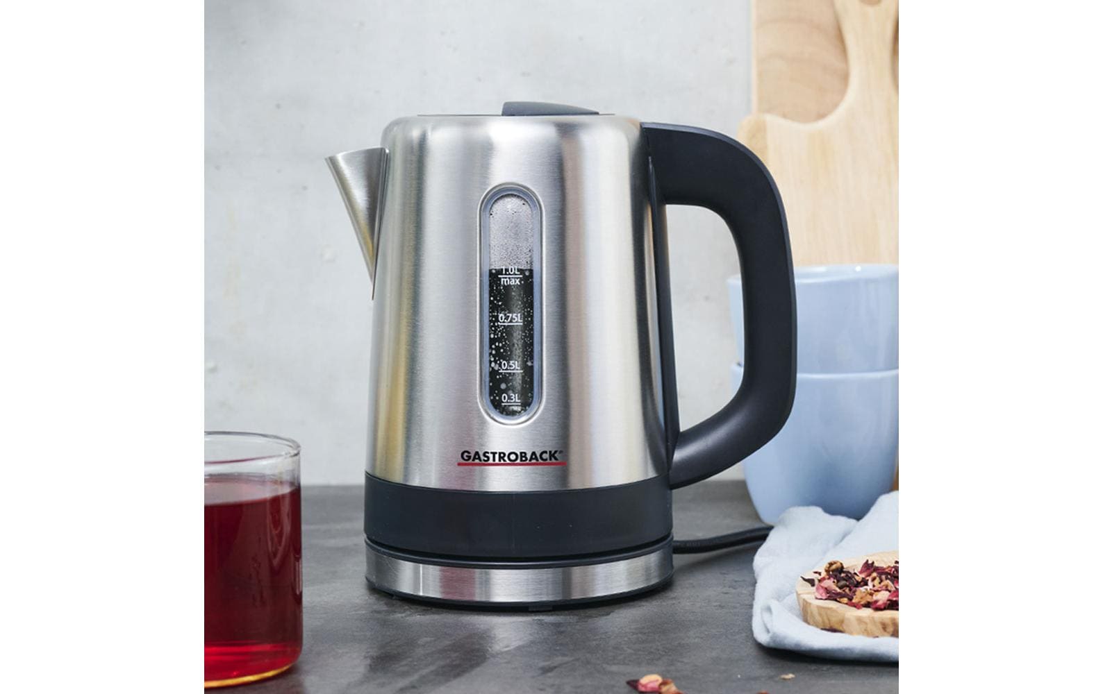 Gastroback Wasserkocher Mini 1 l, Silber
