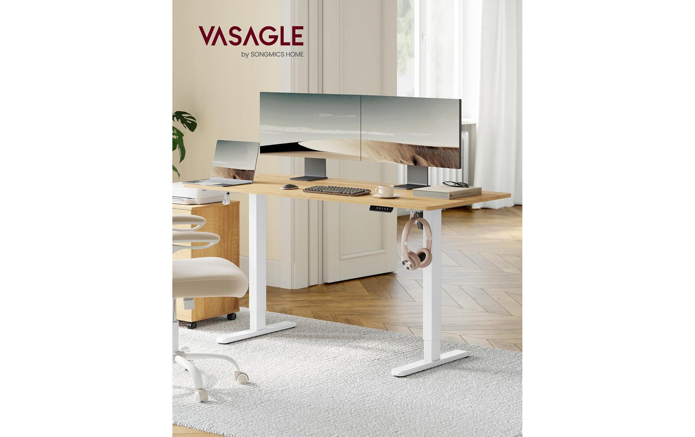 Songmics Tischgestell 72-118 cm, Mattweiss
