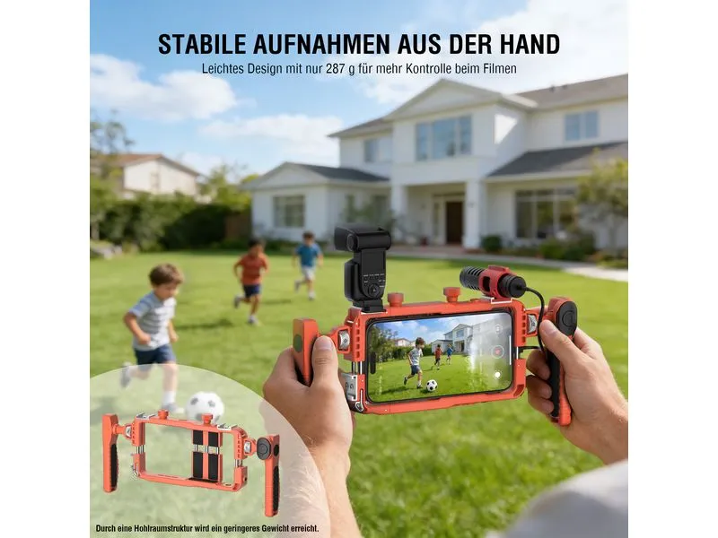 4smarts Universelles Smartphone-Video-Rig mit Fernauslöser, orange