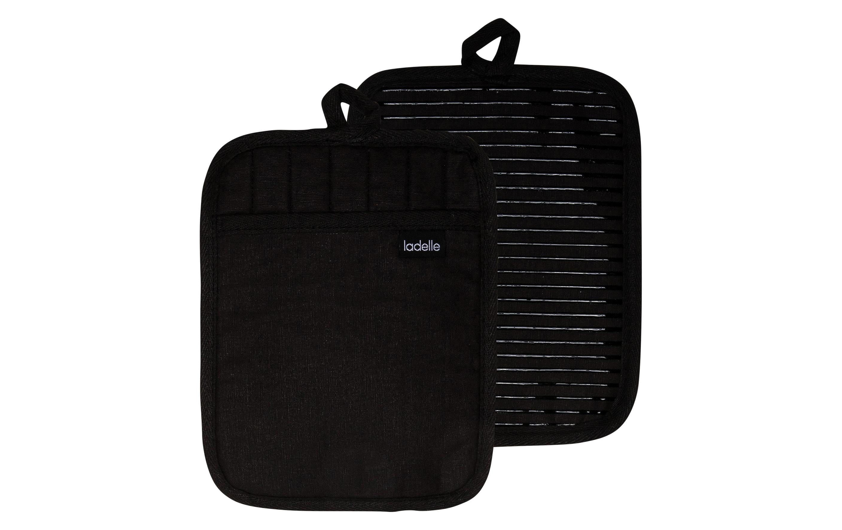 Ladelle Topflappen Lennox 2 Stück, Schwarz