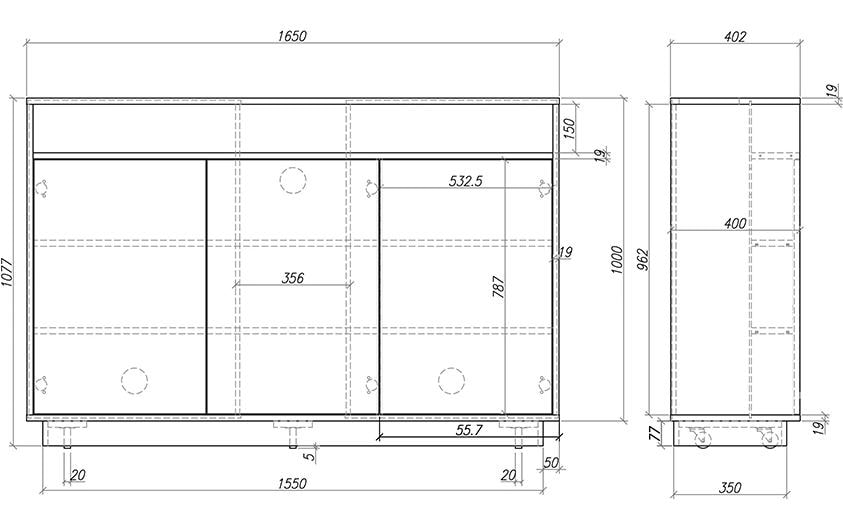 Multibrackets TV-Lift Möbel inkl. TV Liftsystem max. 50 kg