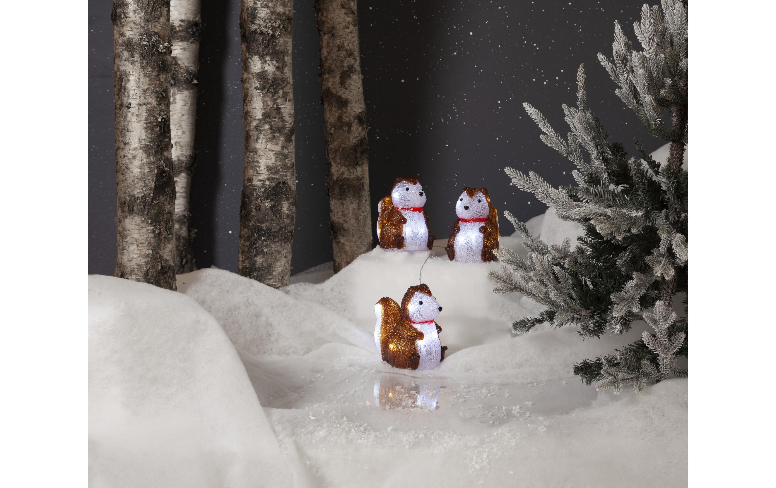 Star Trading LED-Figur Crystalo Eichhörnchen Set, 15 cm, Braun