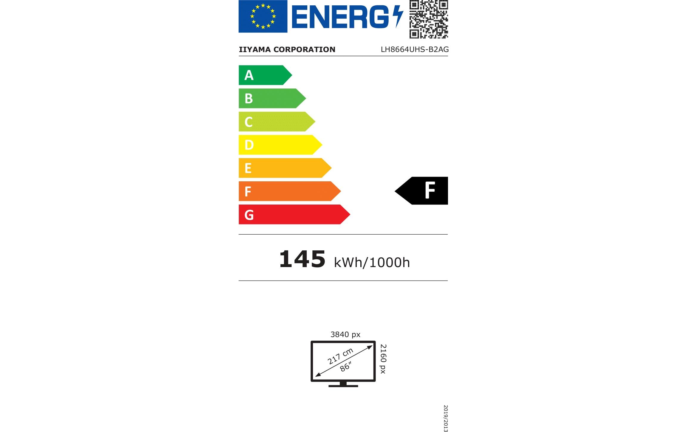 iiyama Public Display ProLite LH8664UHS-B2AG 86