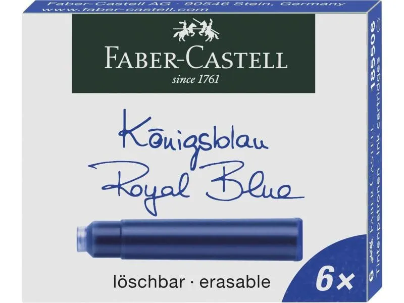 Faber-Castell Tintenpatrone Königsblau, 6 Stück